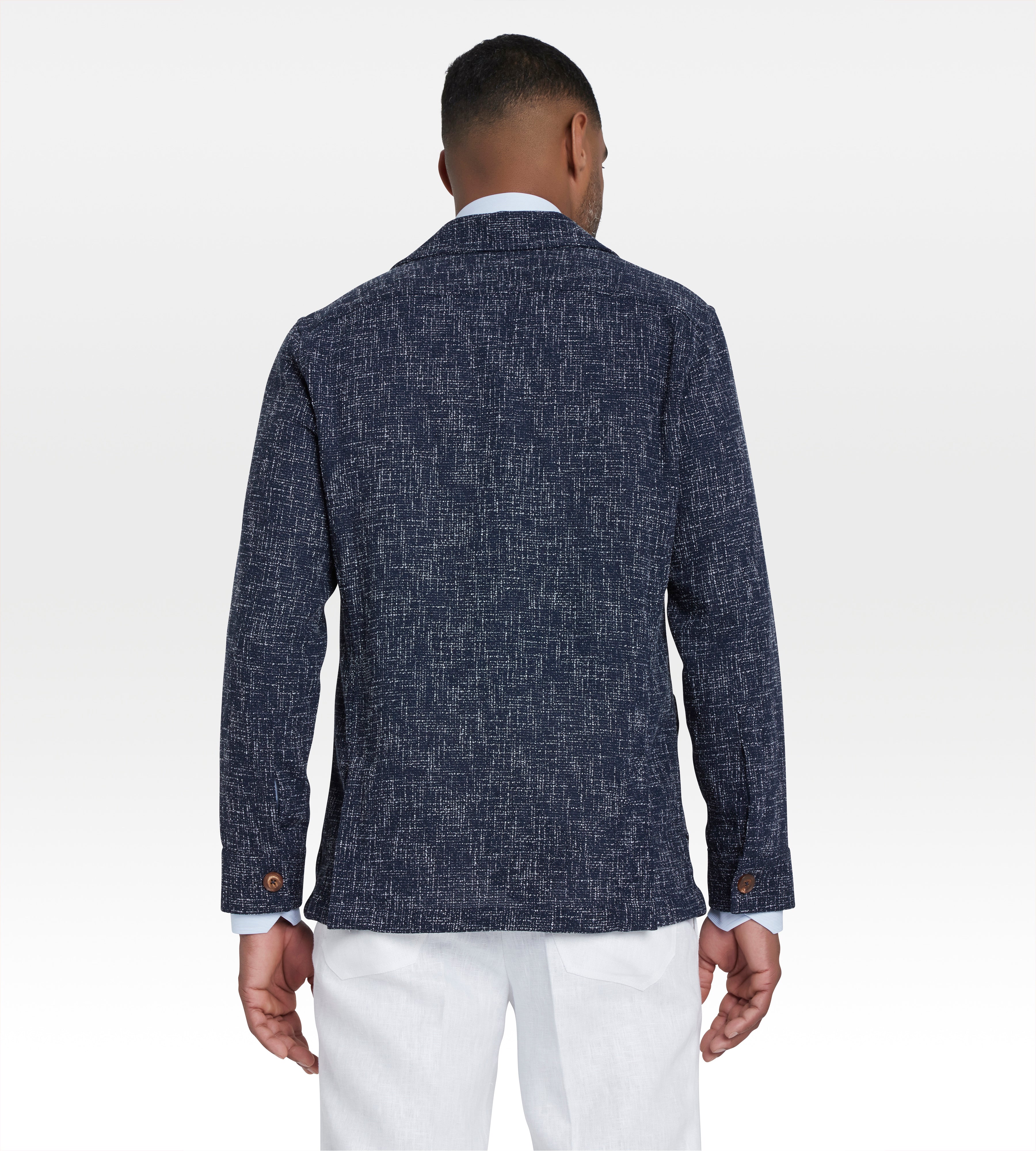 Sur-chemise en laine & coton bleu