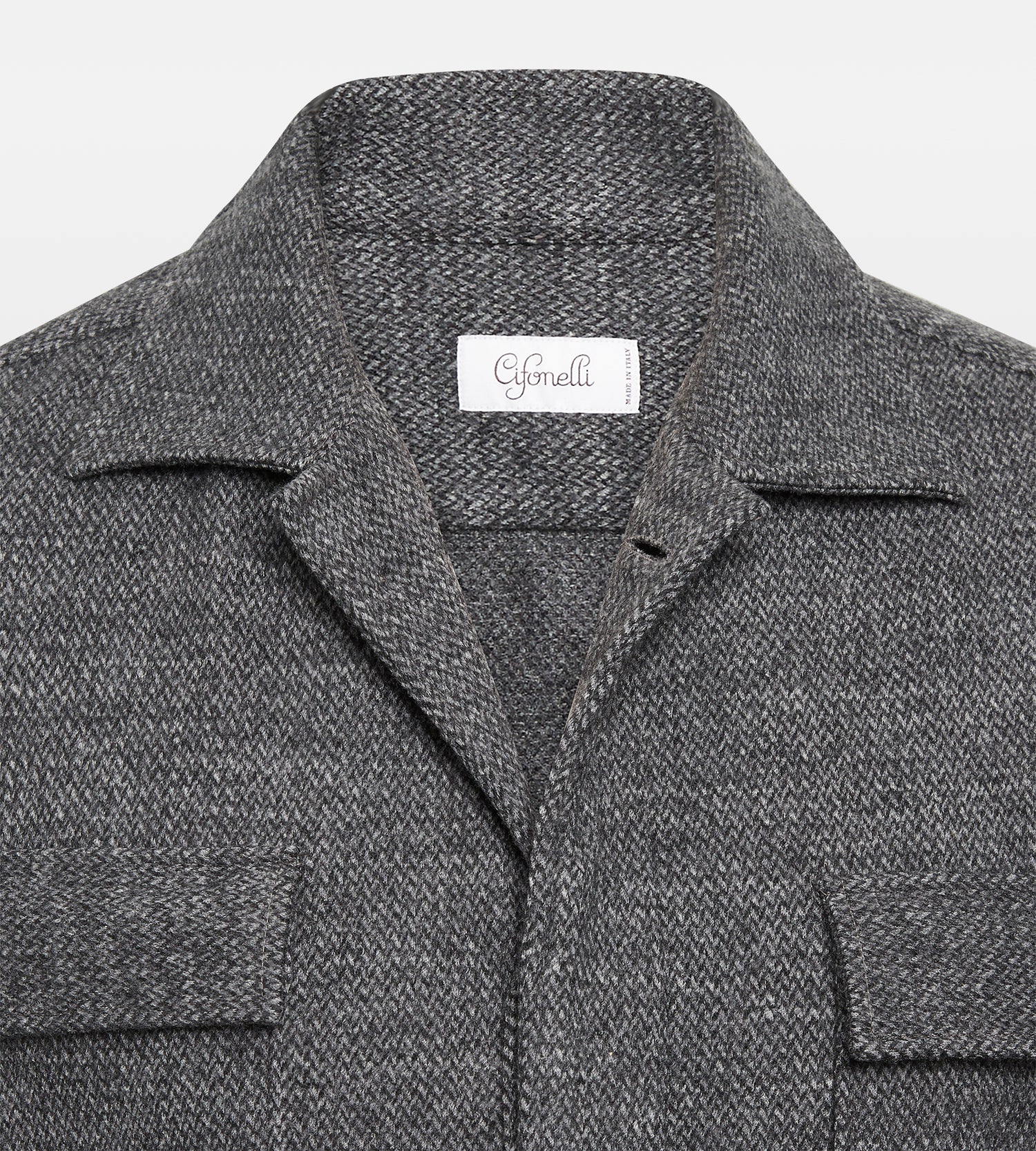 Sur-chemise épaisse en laine grise