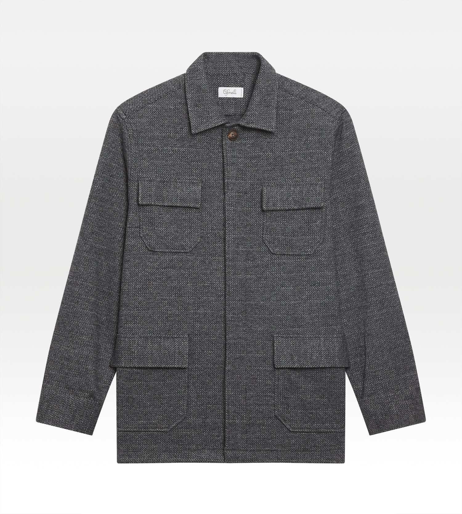 Sur-chemise épaisse en laine grise