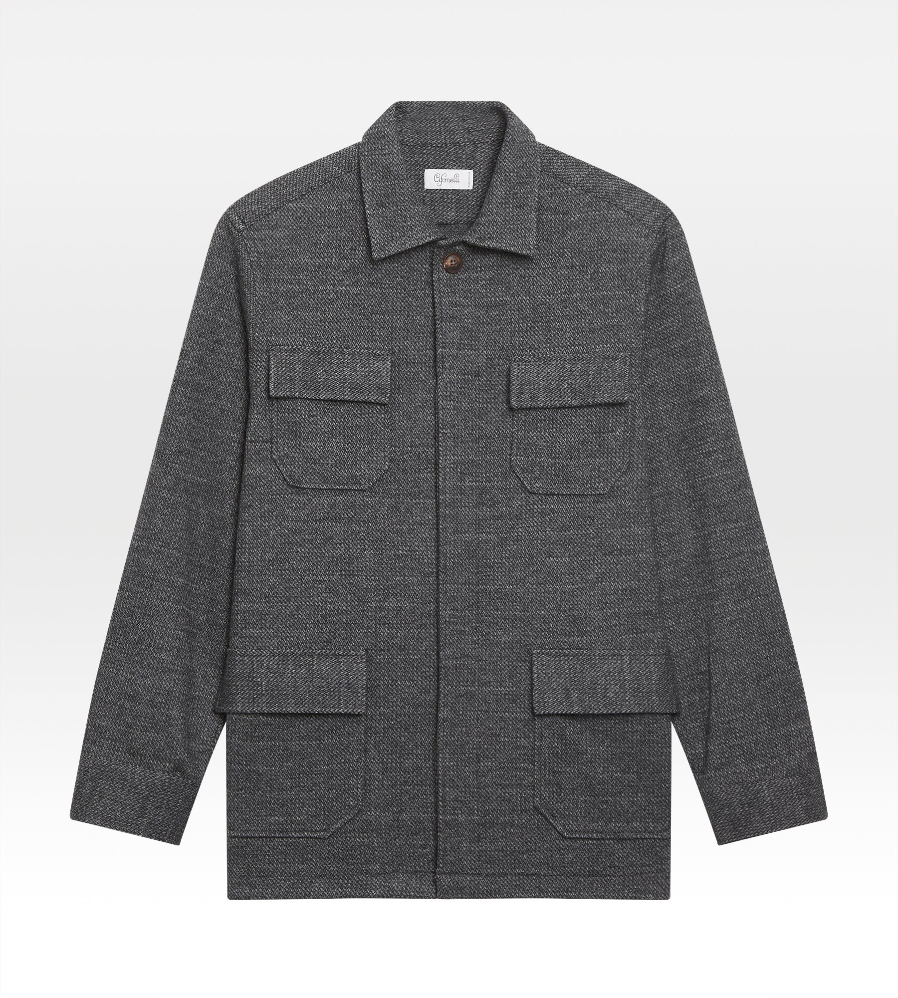 Sur-chemise épaisse en laine grise