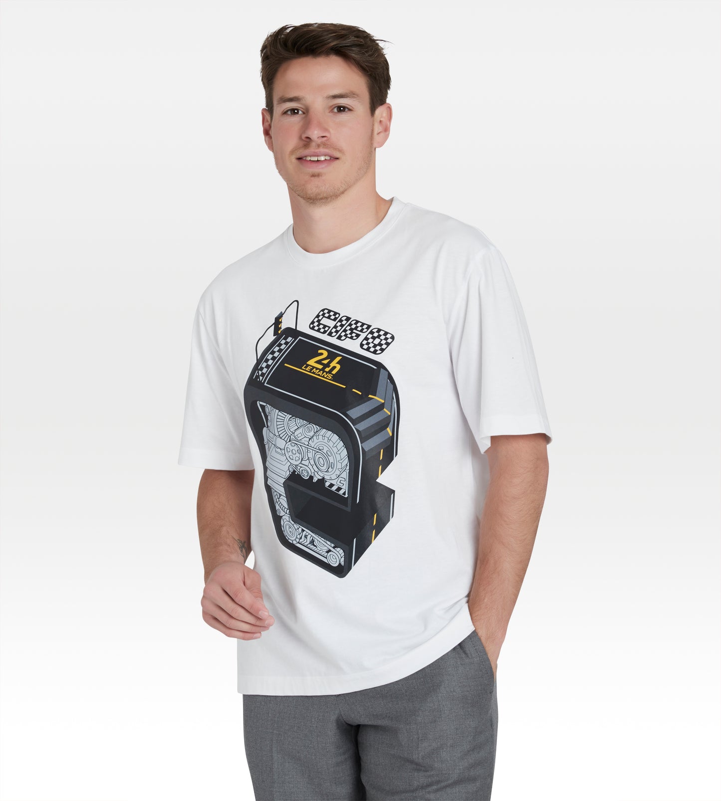 T-shirt en coton blanc & noir - 24h du Mans