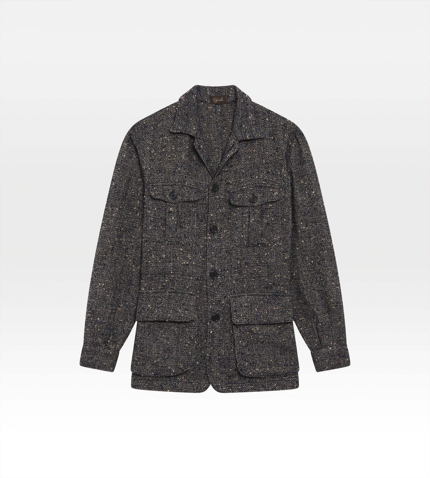 Teba safari en laine & cachemire bleu nuit et beige