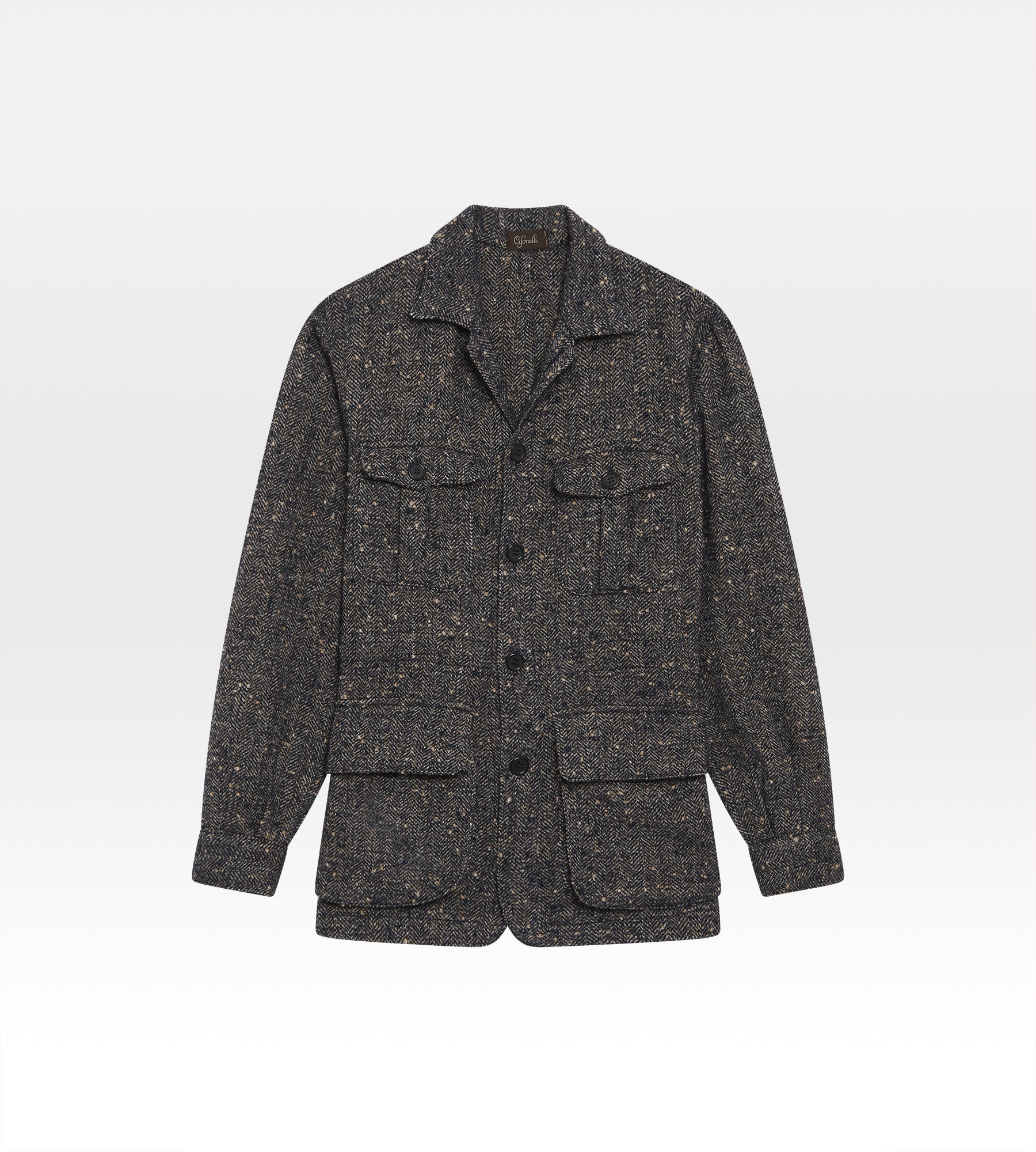 Teba safari en laine & cachemire bleu nuit et beige