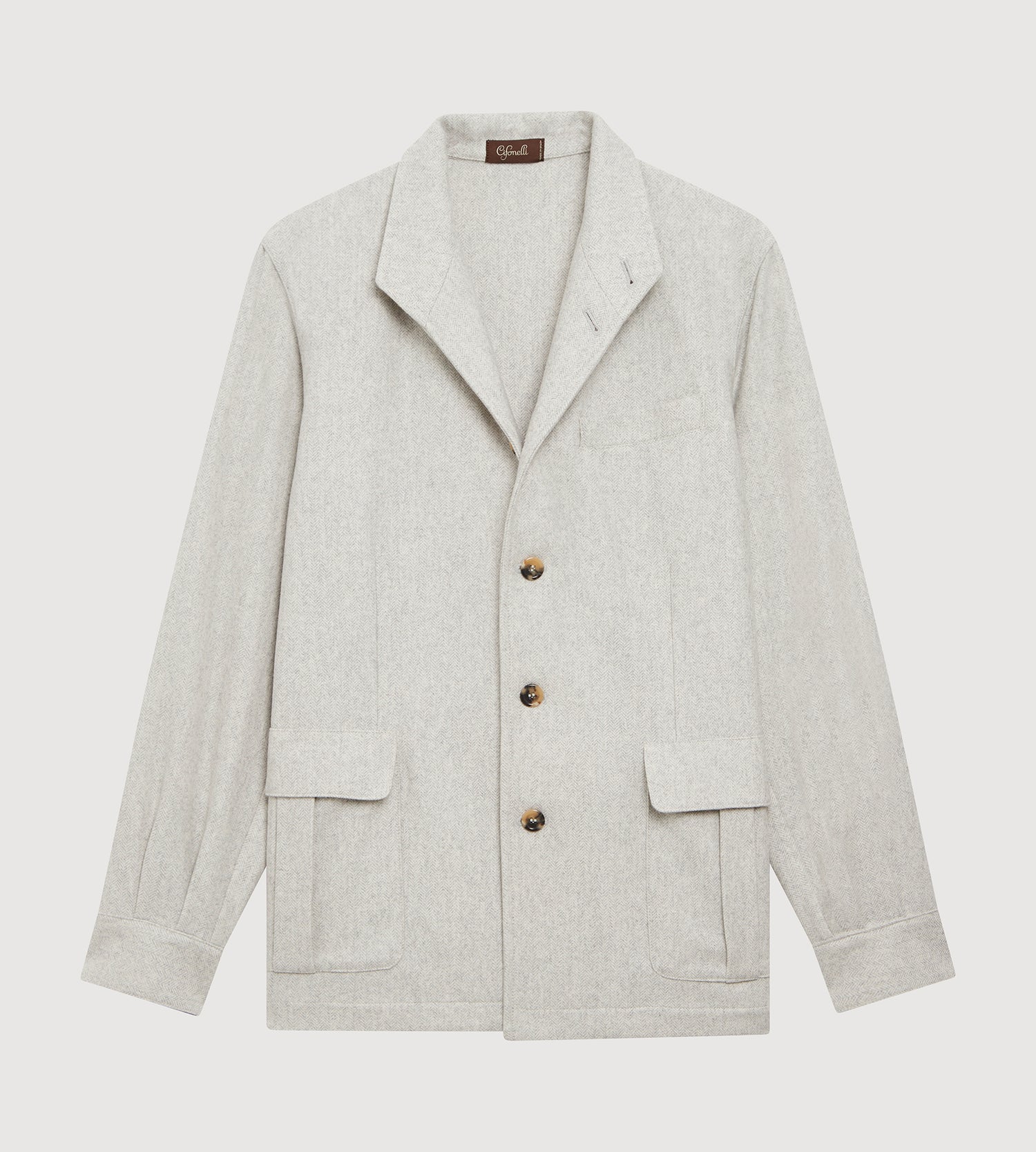 Teba classique à motif chevrons gris clair en cachemire