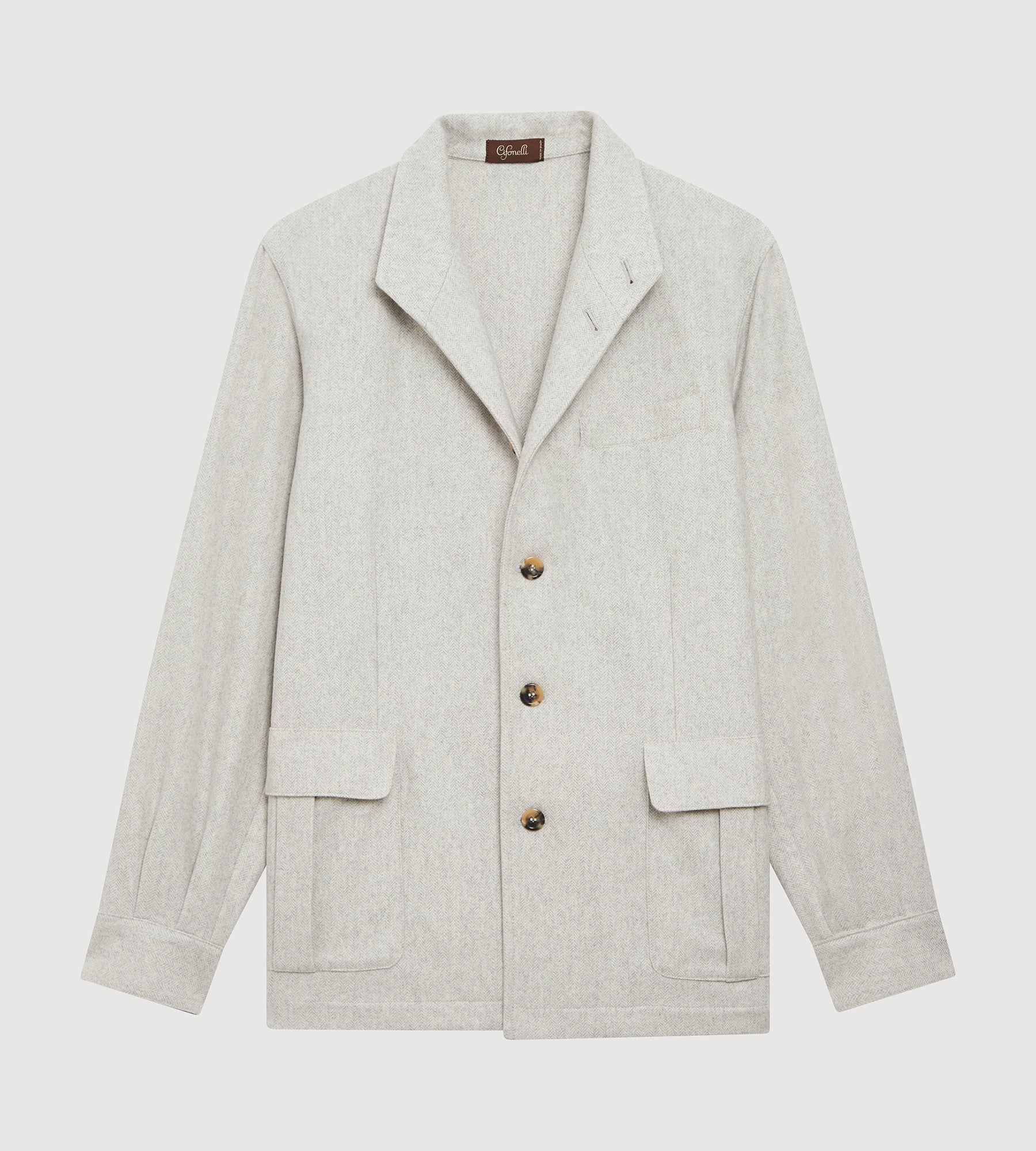 Teba classique à motif chevrons gris clair en cachemire