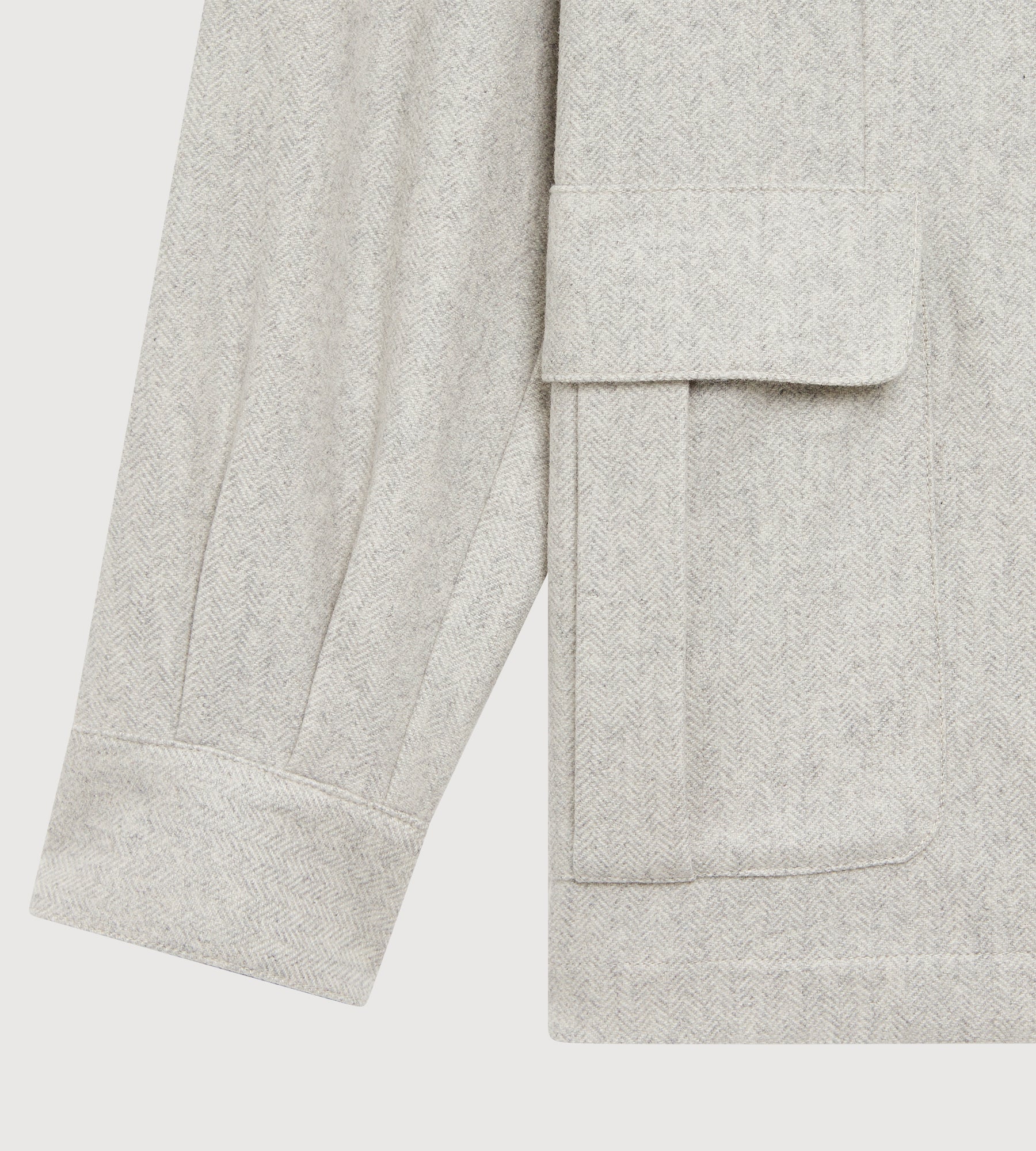 Teba classique à motif chevrons gris clair en cachemire