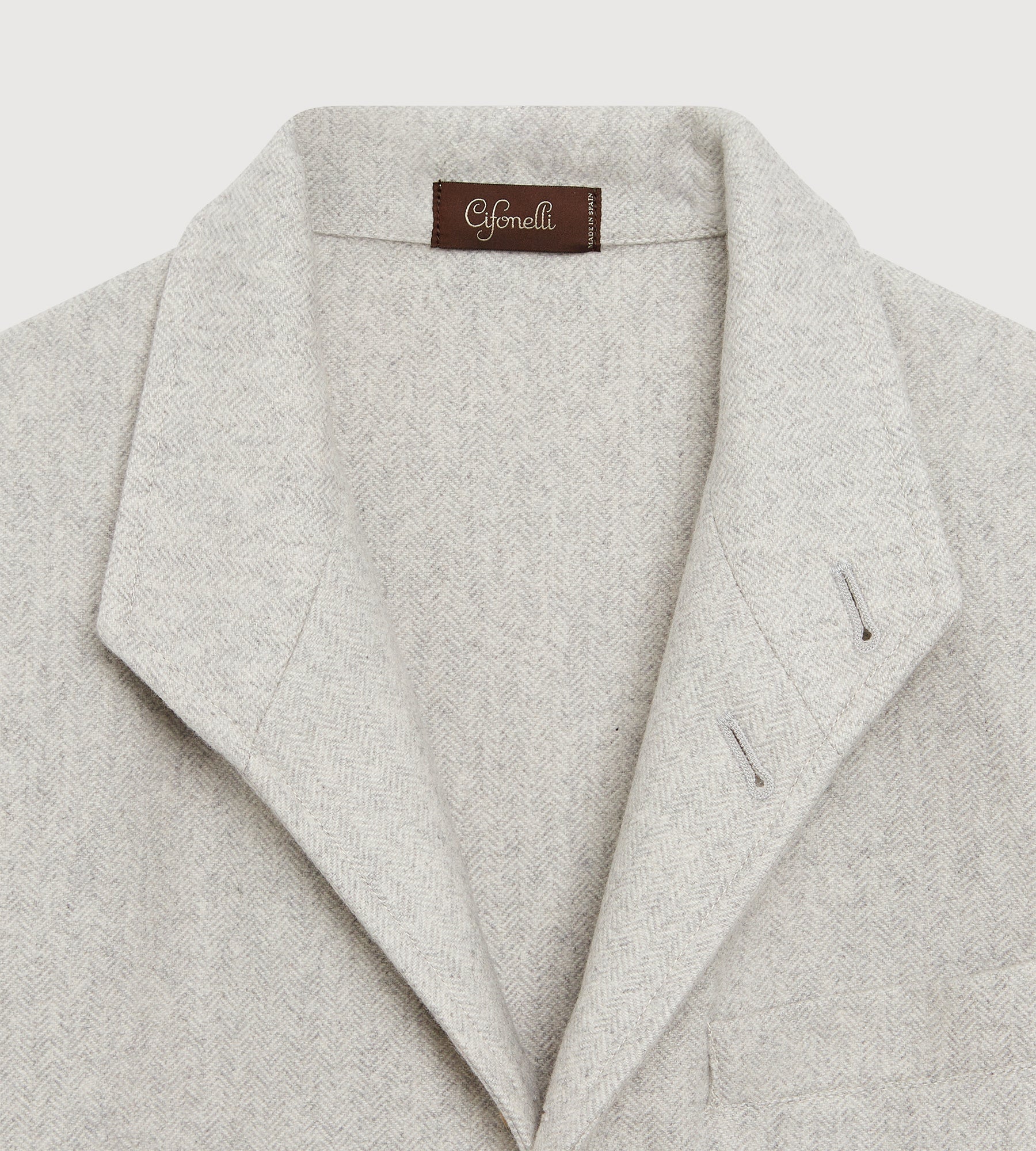 Teba classique à motif chevrons gris clair en cachemire