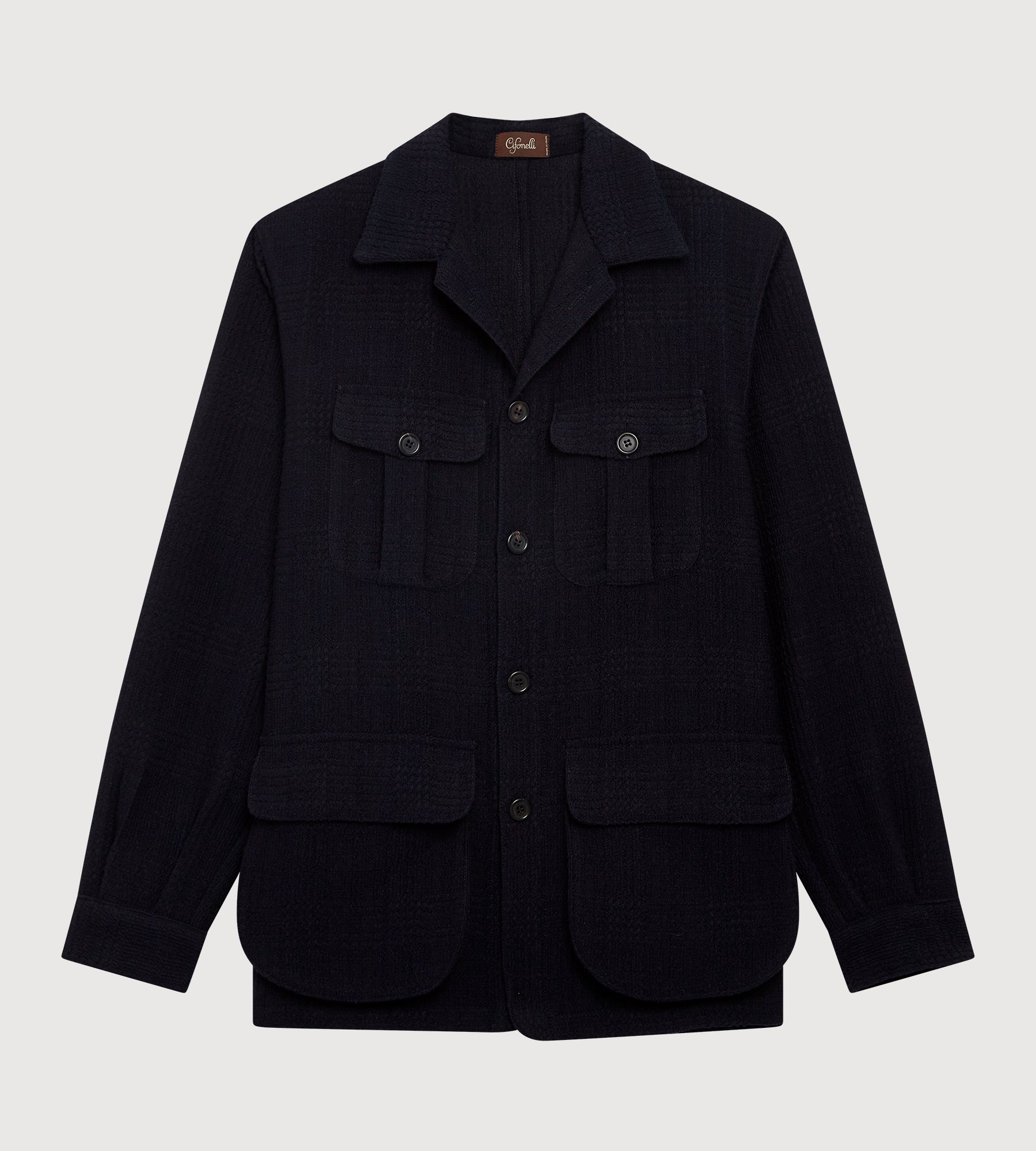 Teba safari en laine & coton bleu marine