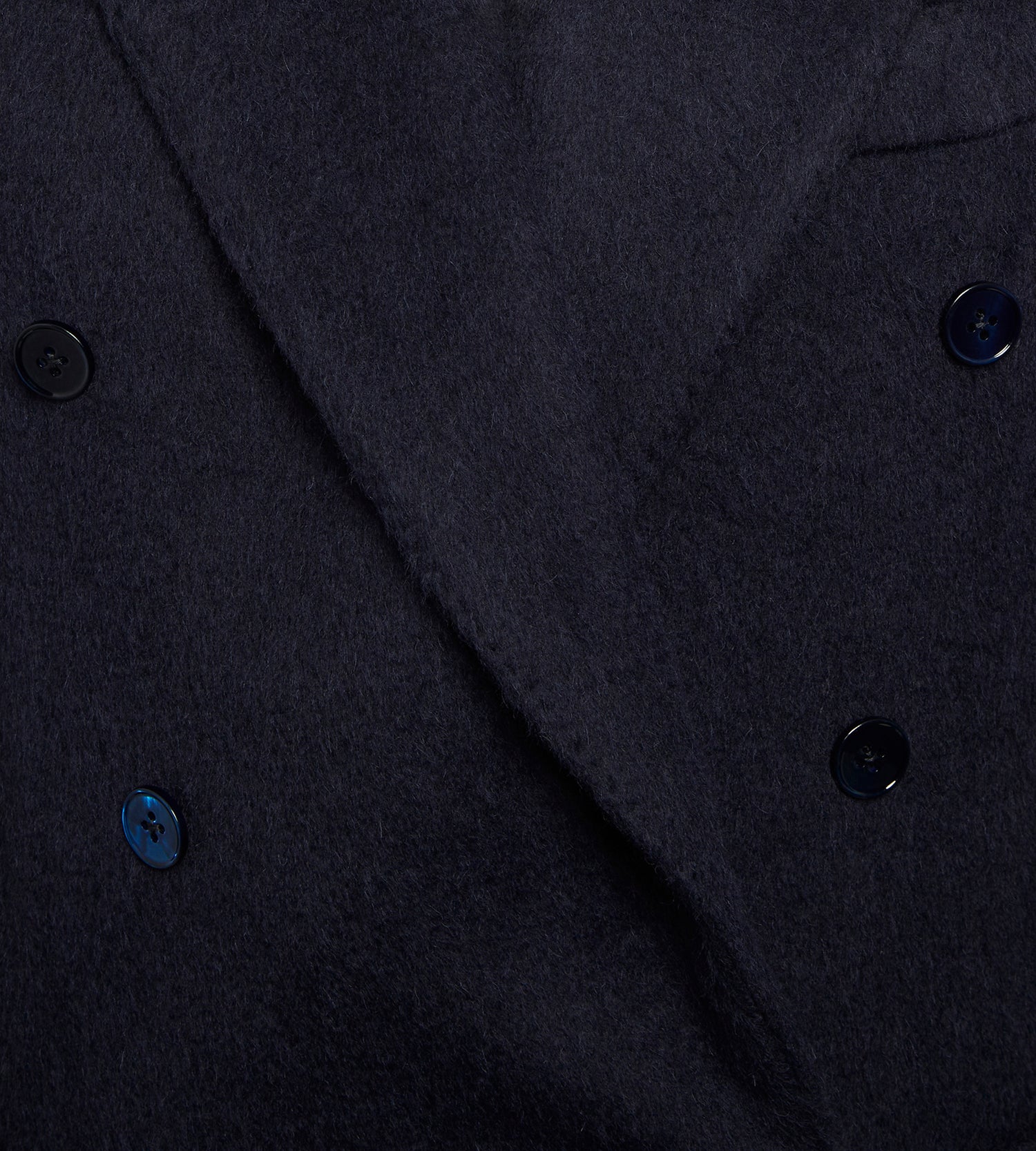 Veste croisée bas bleu marine en alpaga & laine