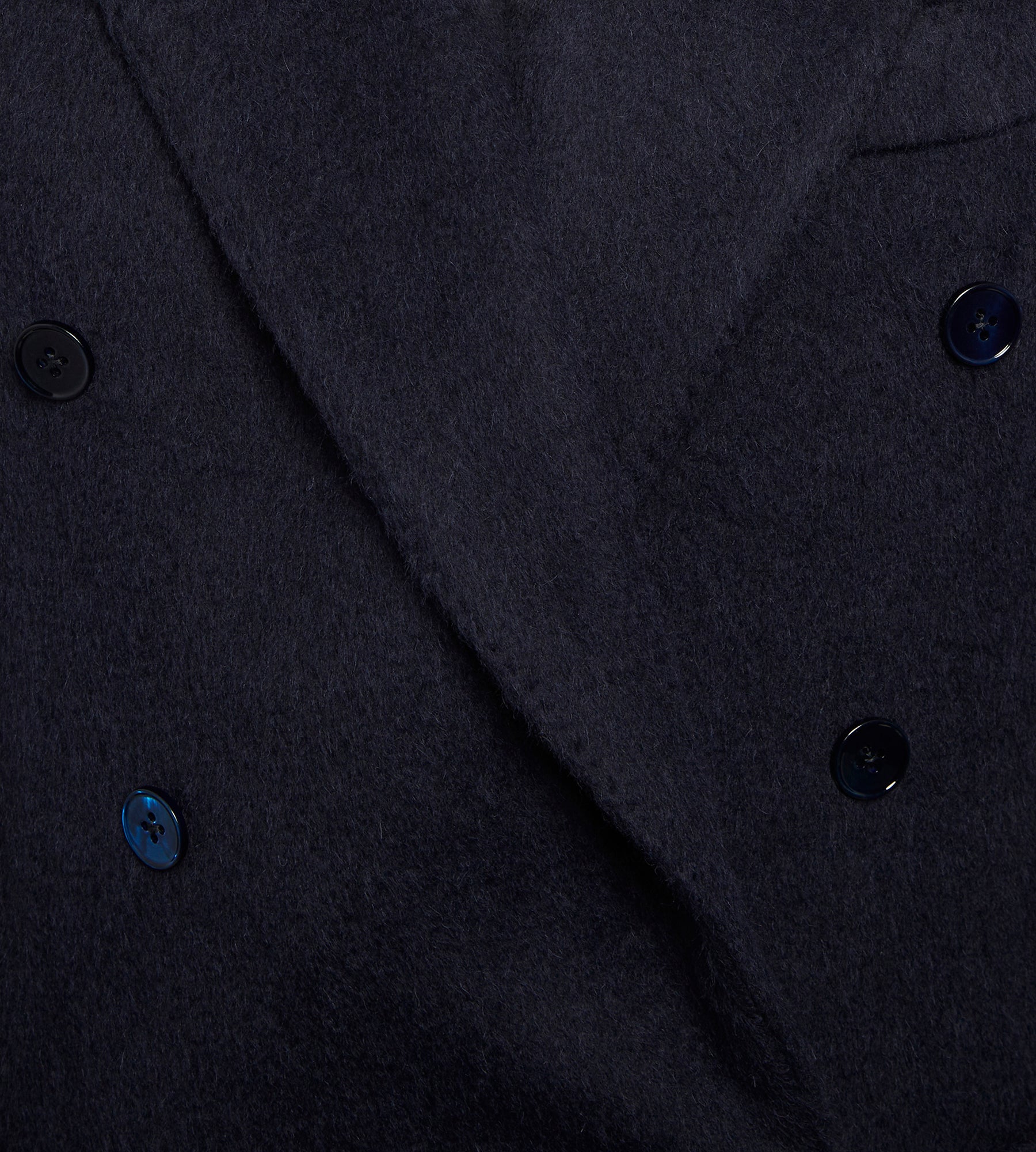 Veste croisée bas bleu marine en alpaga & laine