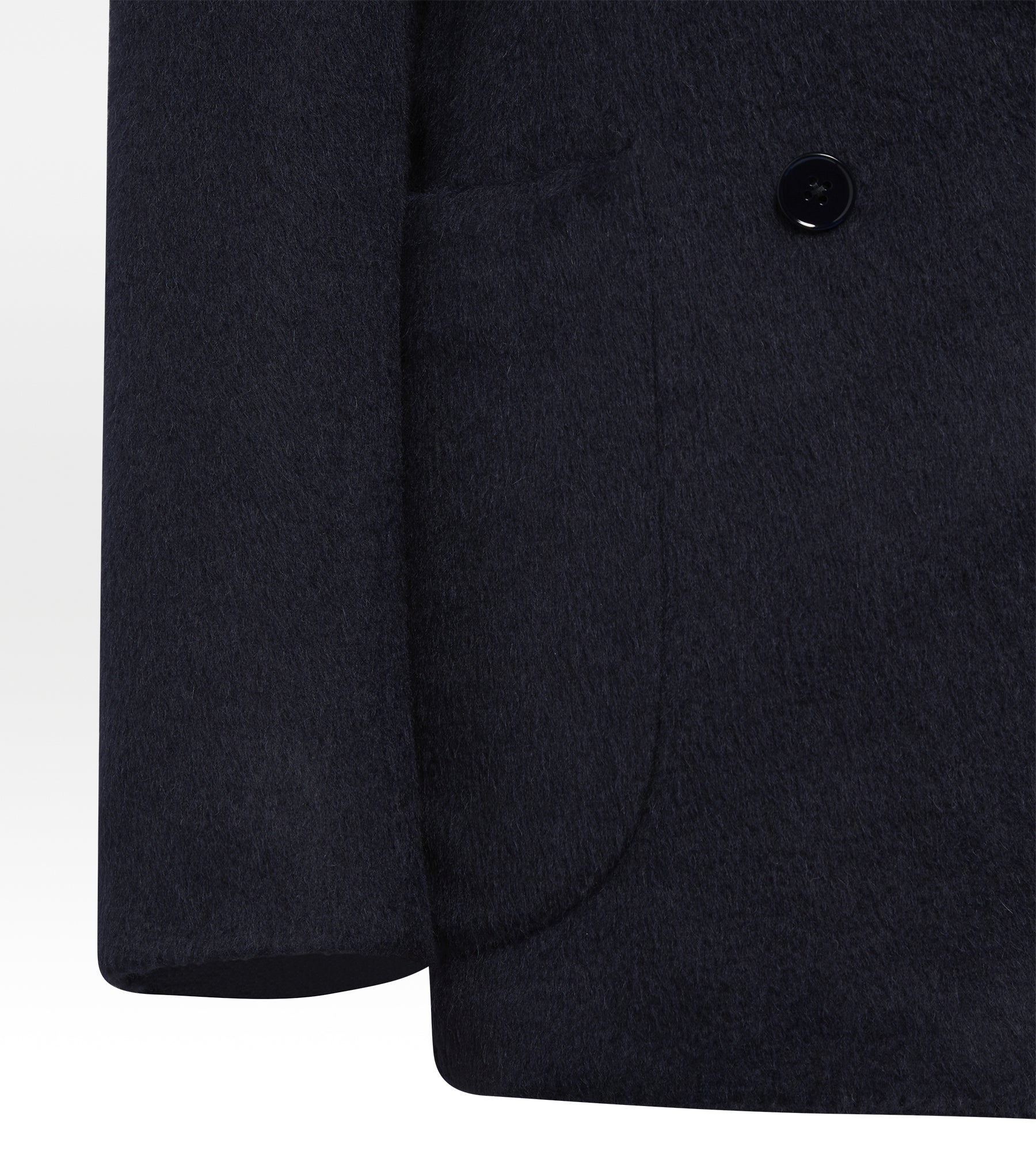 Veste croisée bas bleu marine en alpaga & laine
