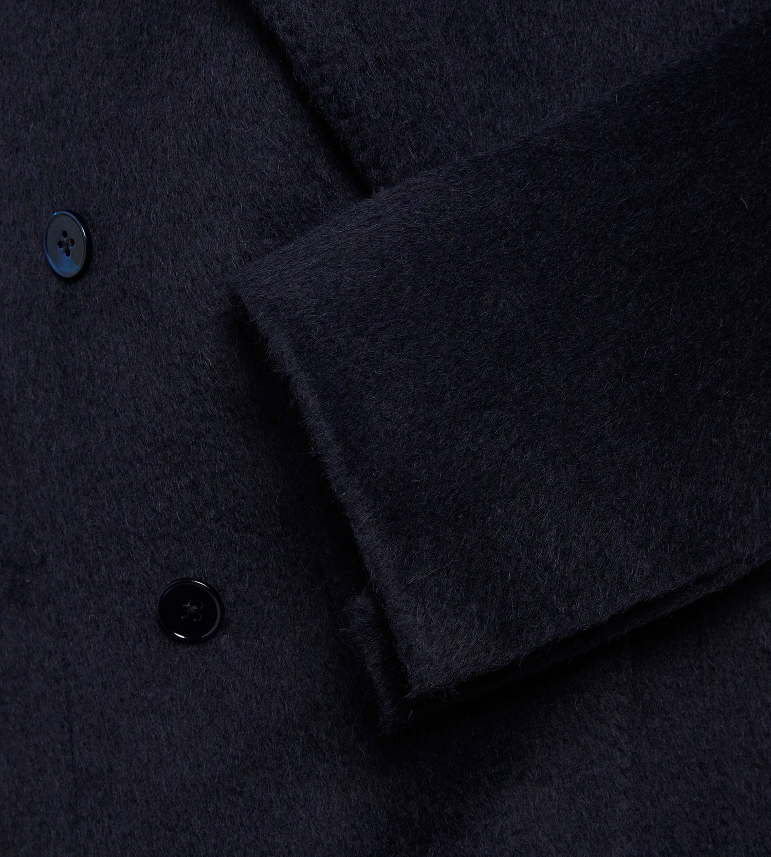 Veste croisée bas bleu marine en alpaga & laine