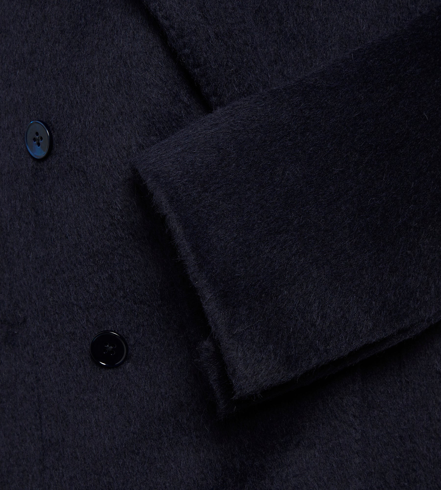 Veste croisée bas bleu marine en alpaga & laine