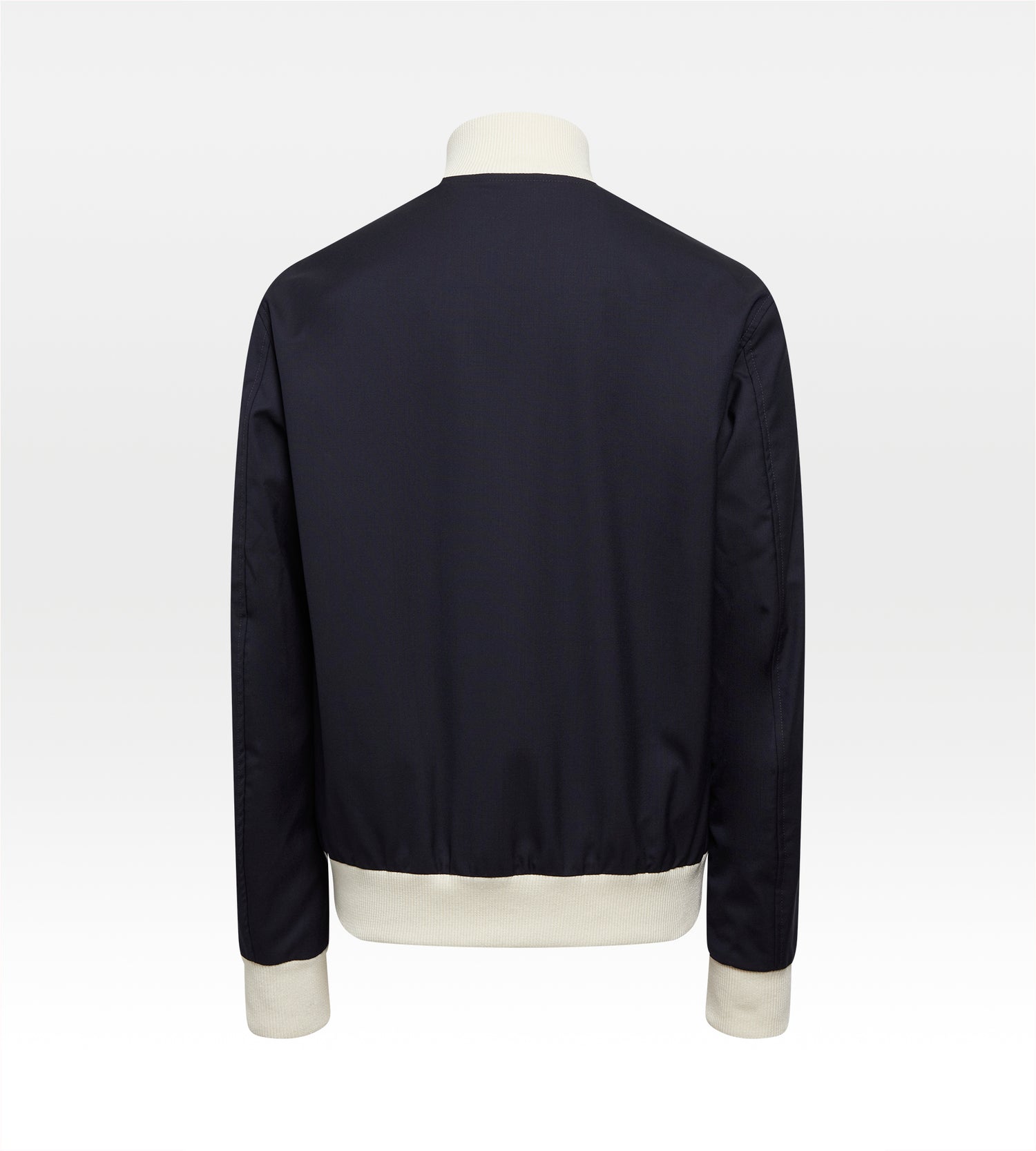 Bombers en laine bleu nuit & blanc cassé