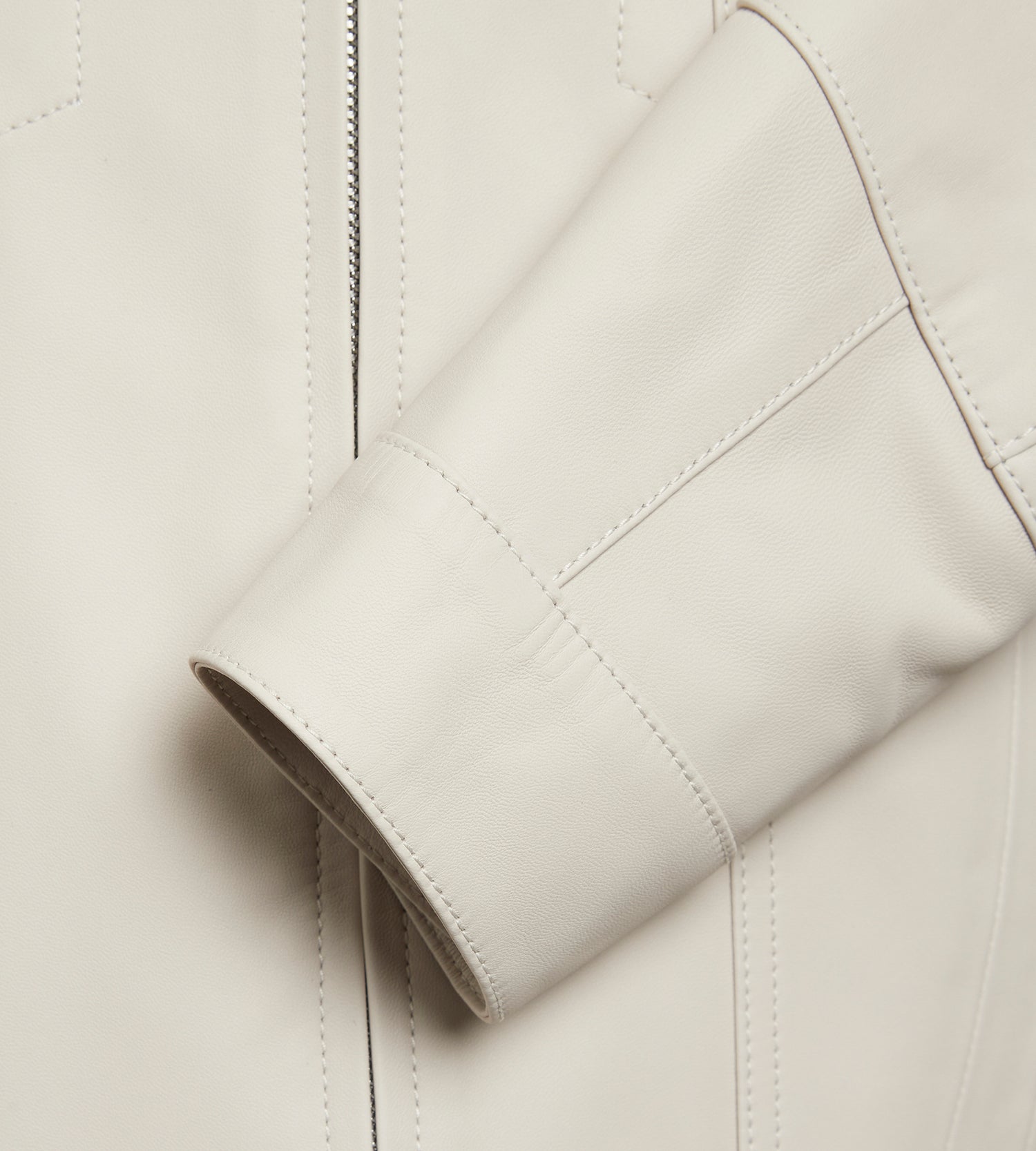 Veste en cuir beige