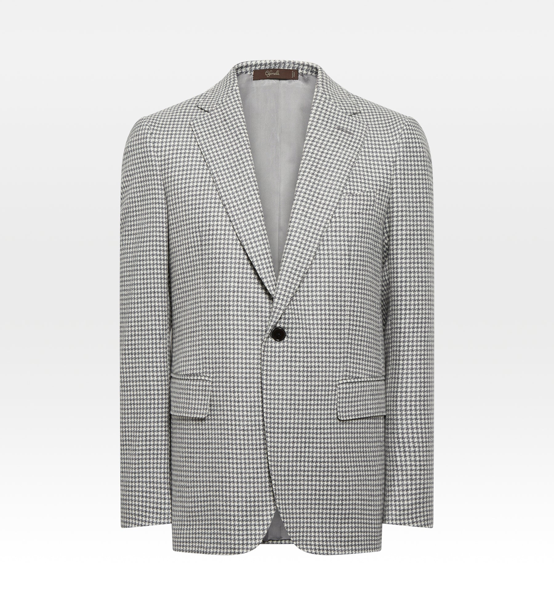 Veste grise & blanche en laine à motif pied-de-poule