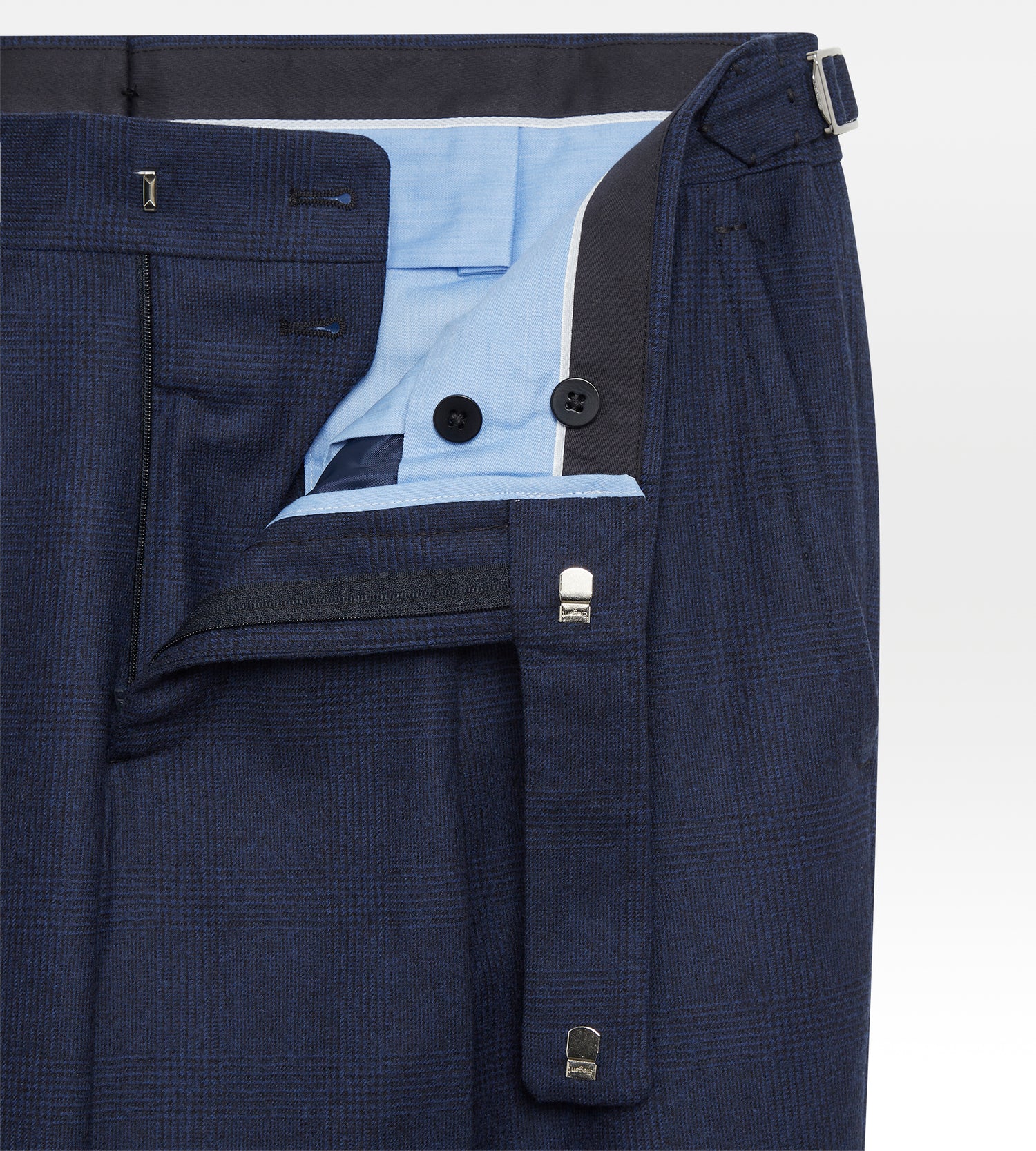 Costume 3 pièces bleu en flanelle à motif Prince de Galles