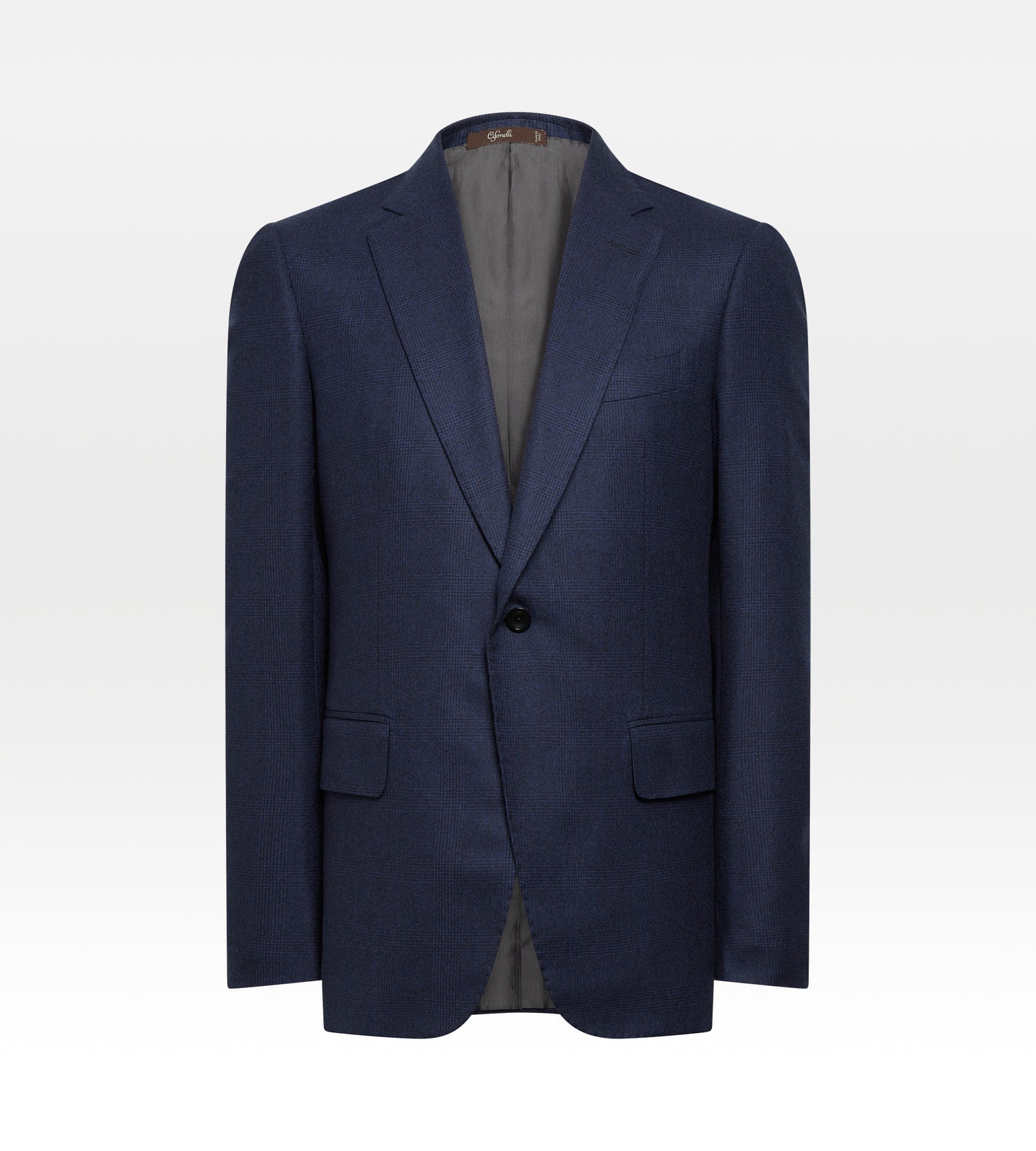 Costume 3 pièces bleu en flanelle à motif Prince de Galles