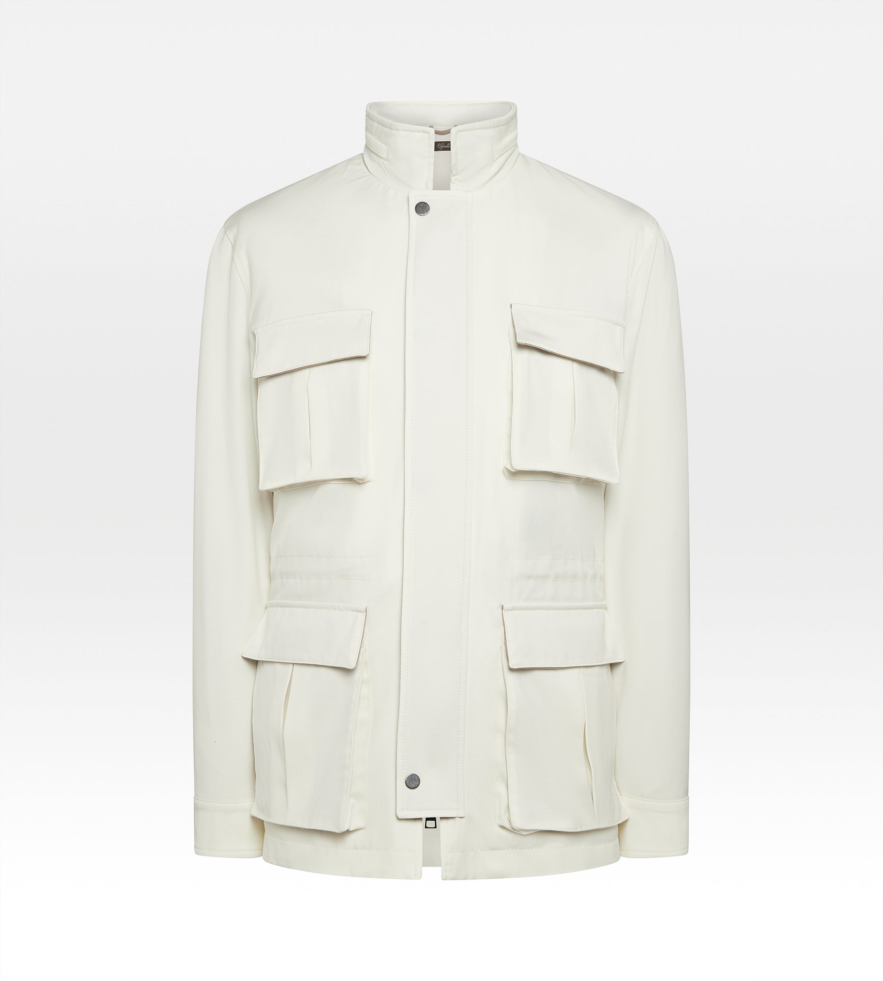 Veste saharienne en laine blanc cassé