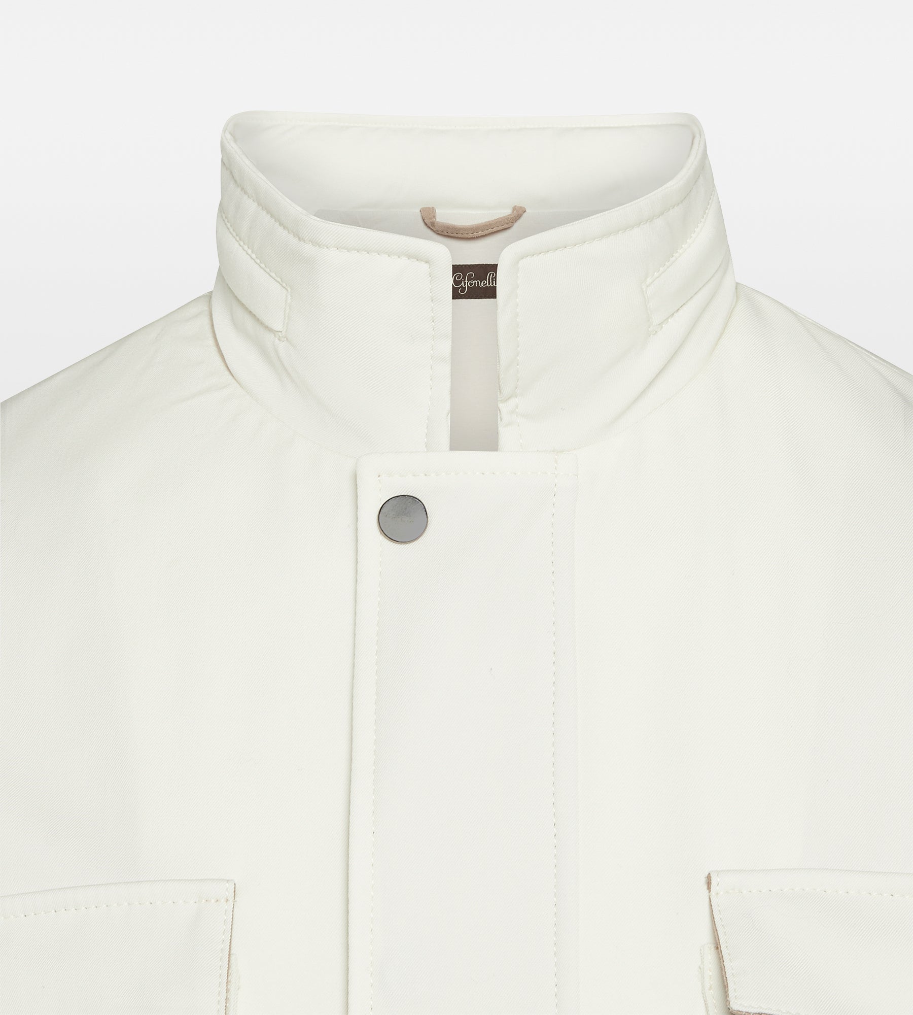 Veste saharienne en laine blanc cassé