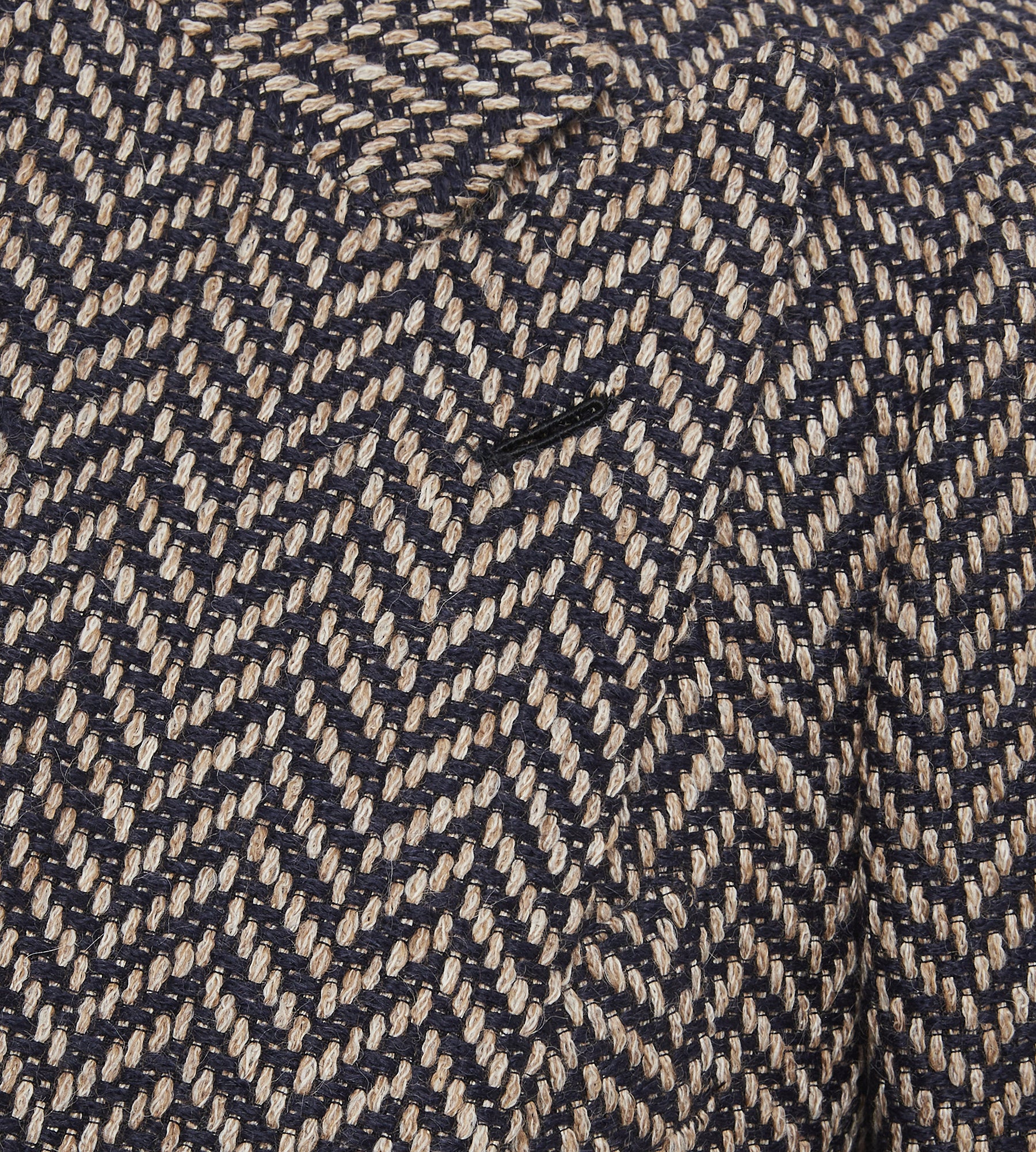 Veste en alpaga mélangé à motifs chevrons bleu & beige