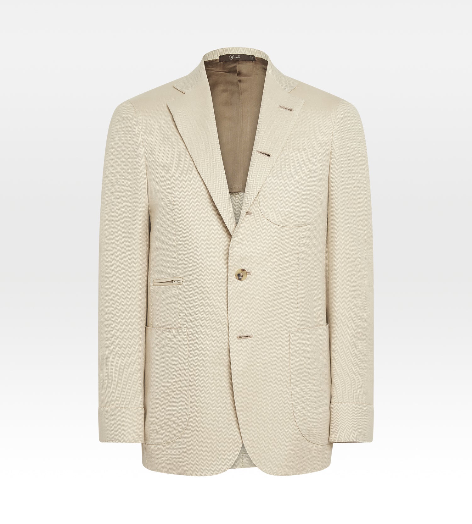 Veste Travel beige en coton à motif chevrons