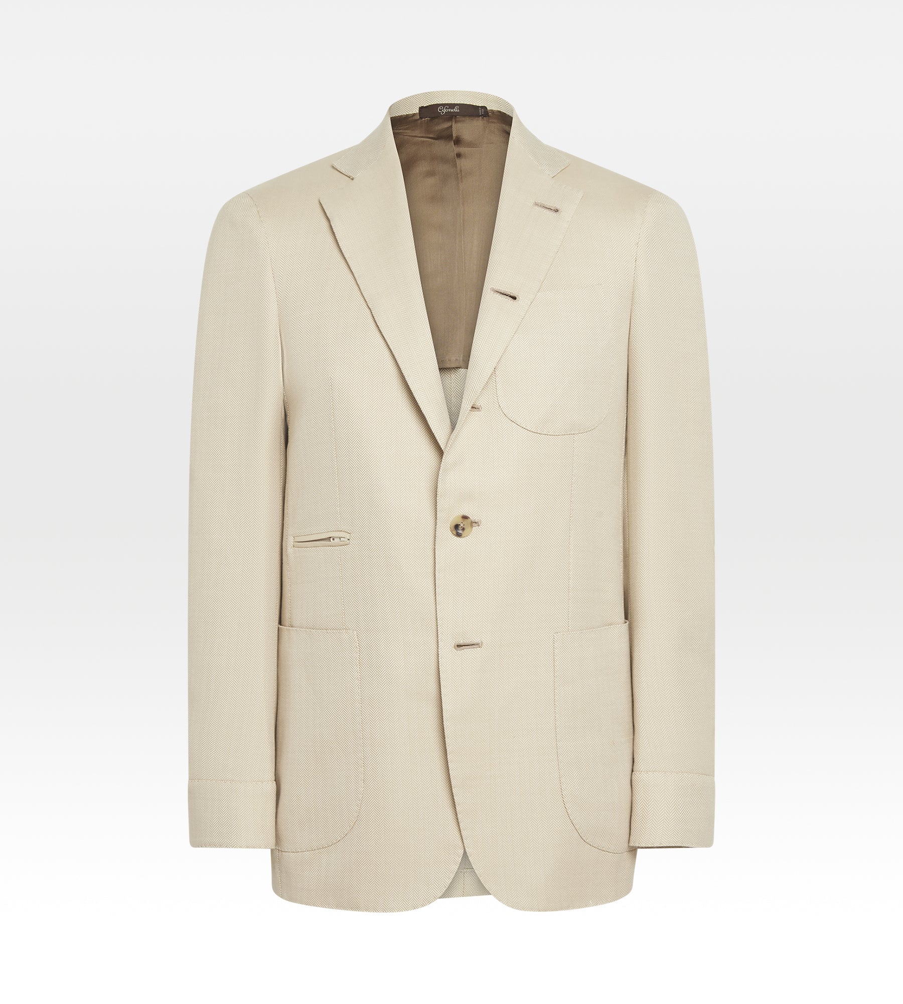 Veste Travel beige en coton à motif chevrons