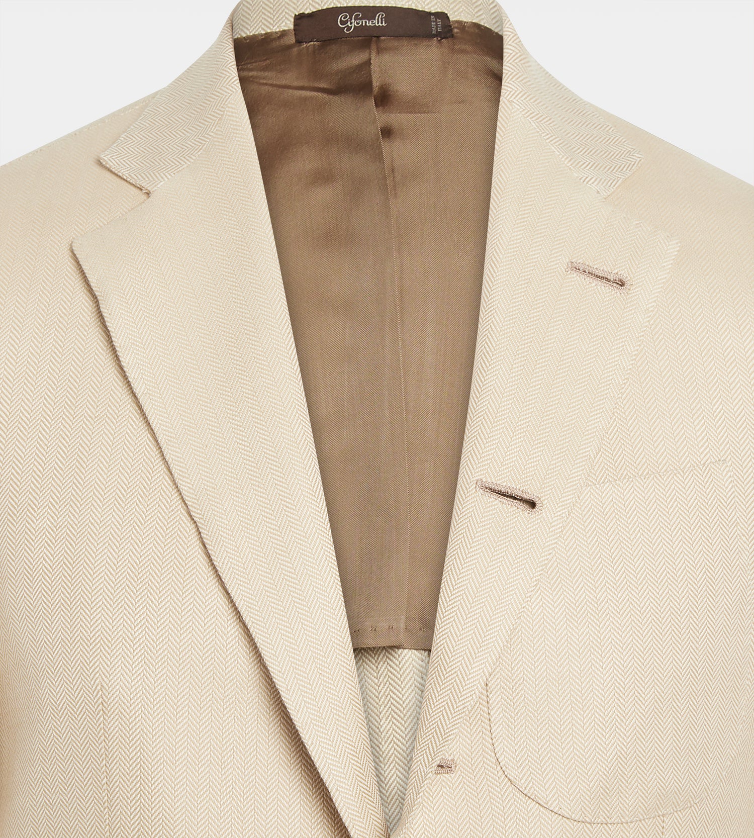 Veste Travel beige en coton à motif chevrons