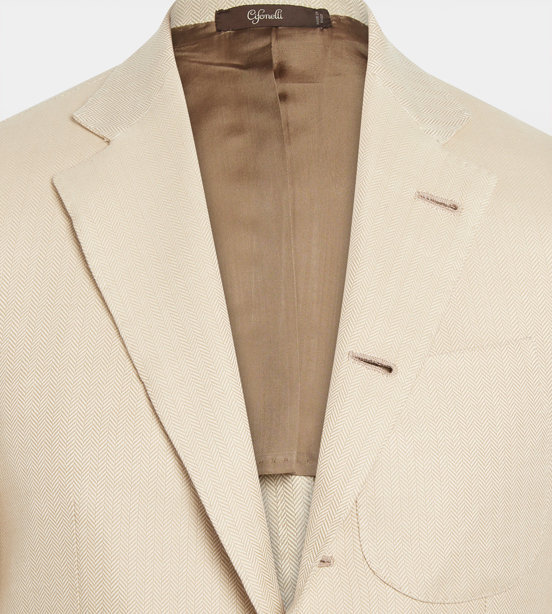 Veste Travel beige en coton à motif chevrons