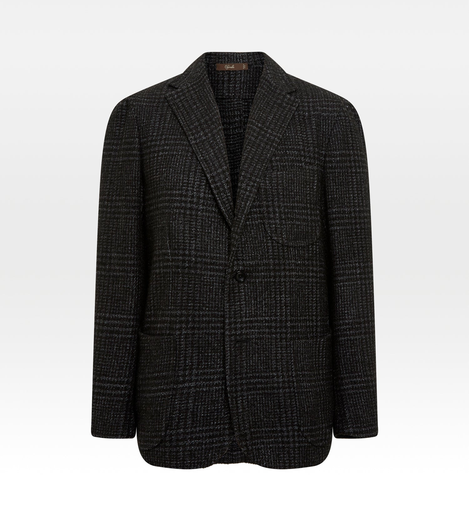Veste noire en cachemire à motif Prince de Galles