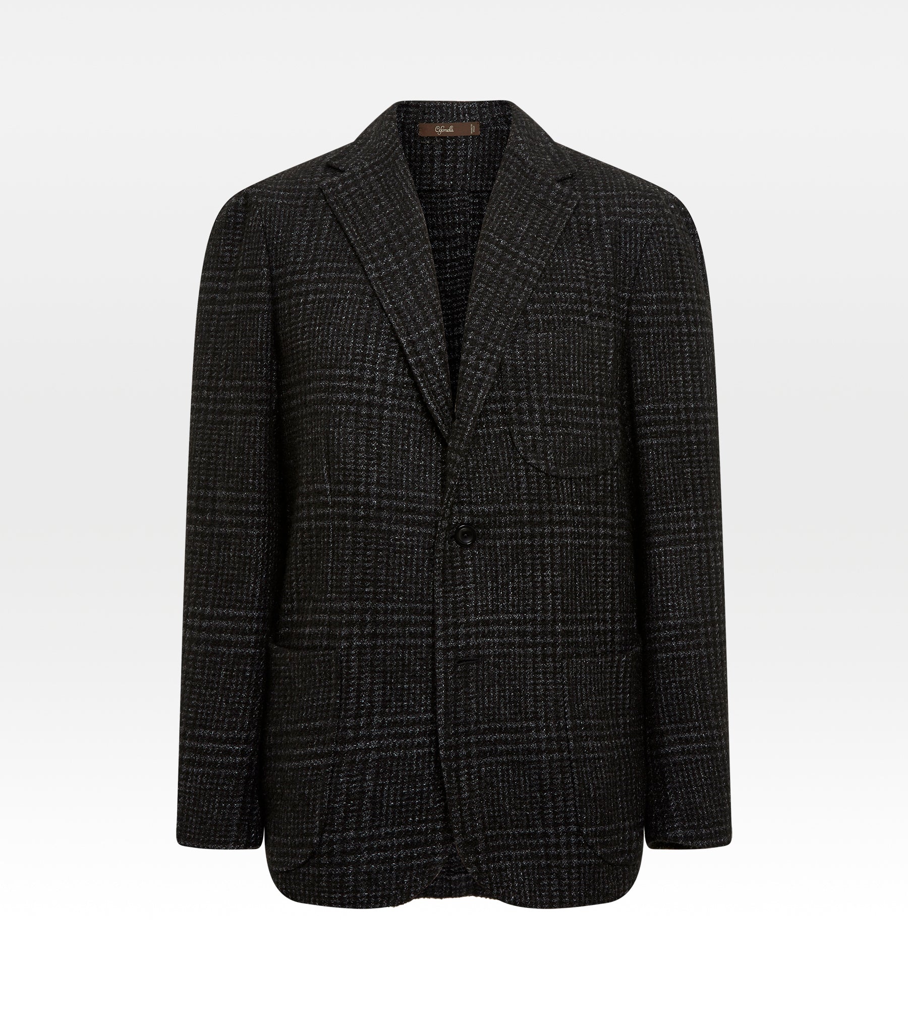 Veste noire en cachemire à motif Prince de Galles