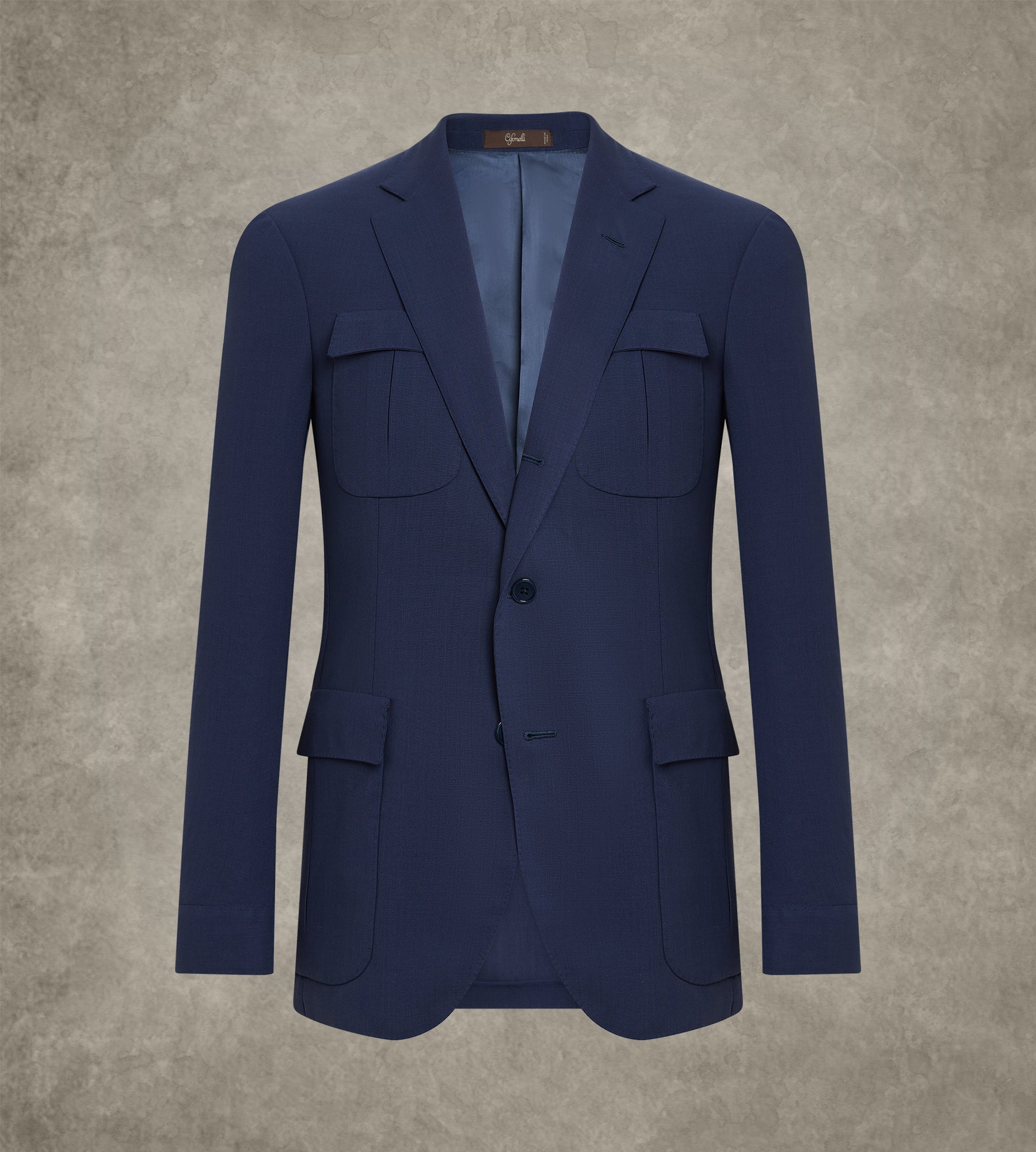 Veste Lorenzo bleu marine en laine froide infroissable