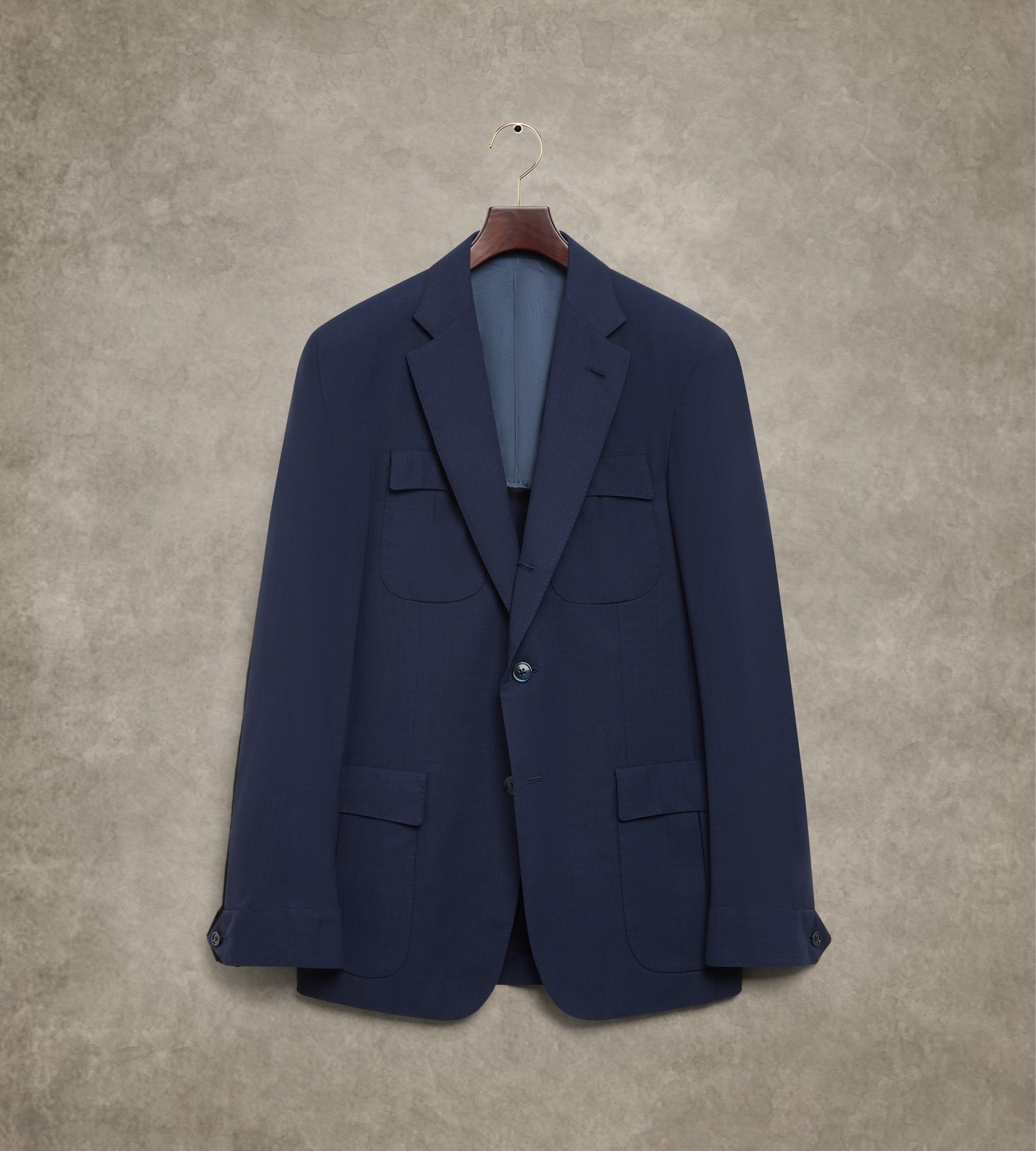 Veste Lorenzo bleu marine en laine froide infroissable