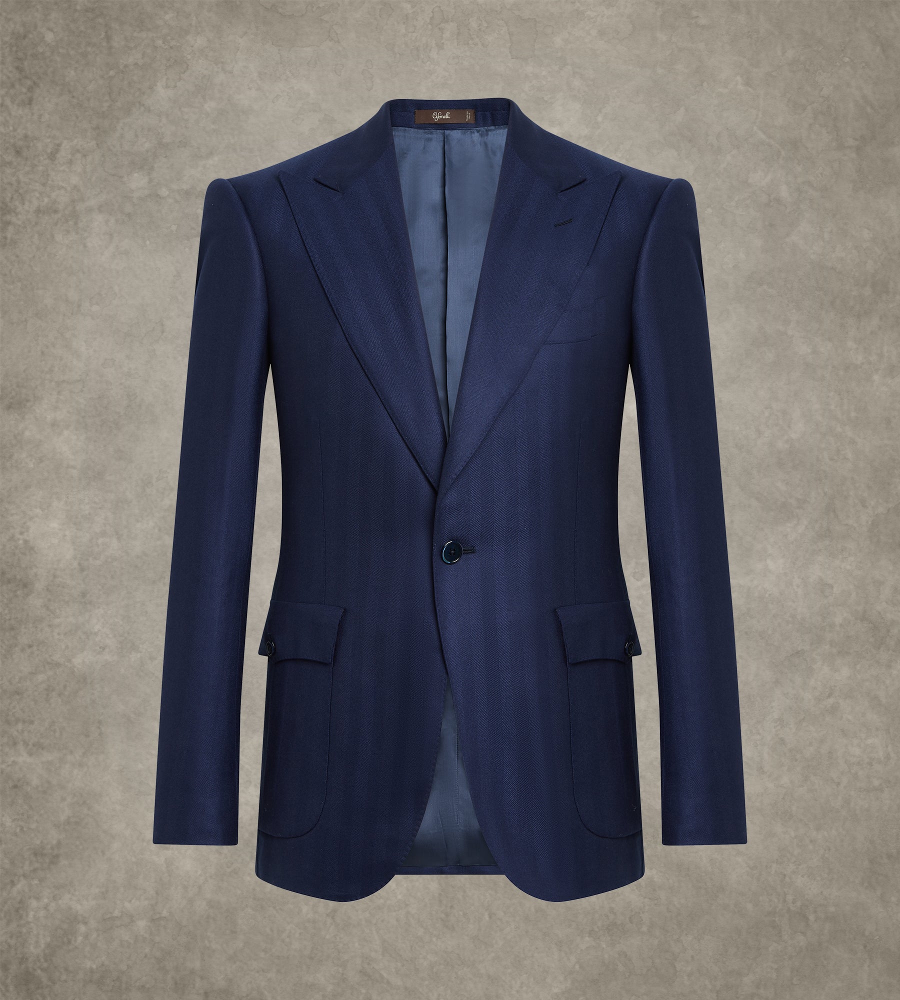 Veste Massimo bleu marine en laine et cachemire