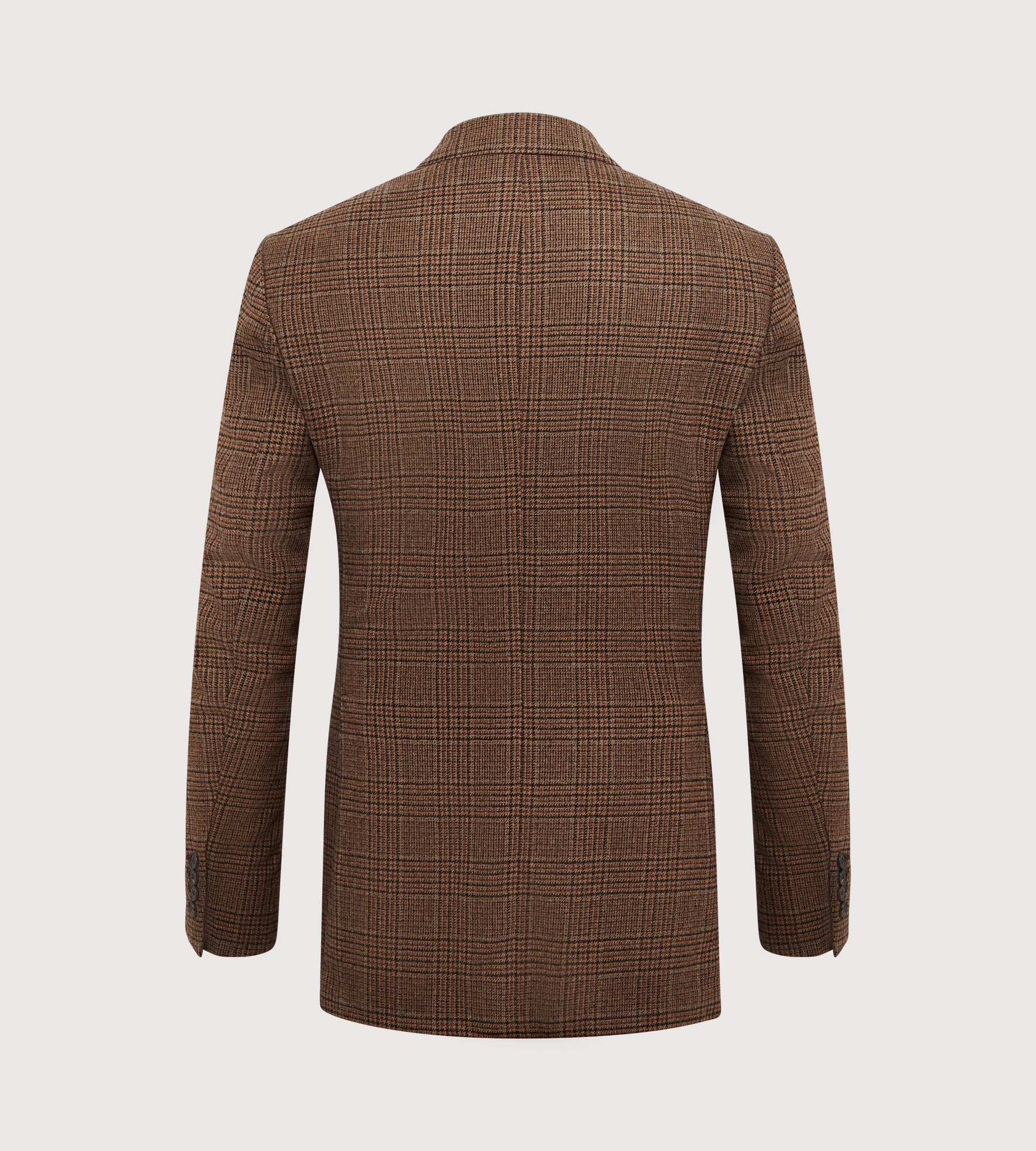 Veste en laine à motif Prince-de-Galles marron