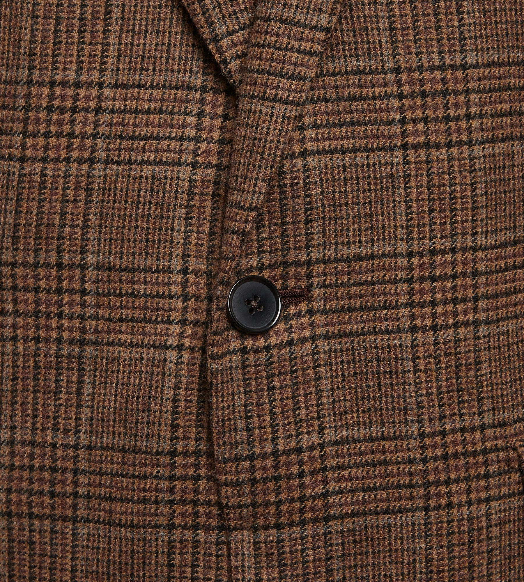 Veste en laine à motif Prince-de-Galles marron