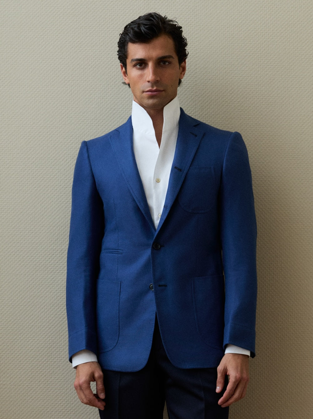 Veste Travel bleu royal en coton, cachemire & soie