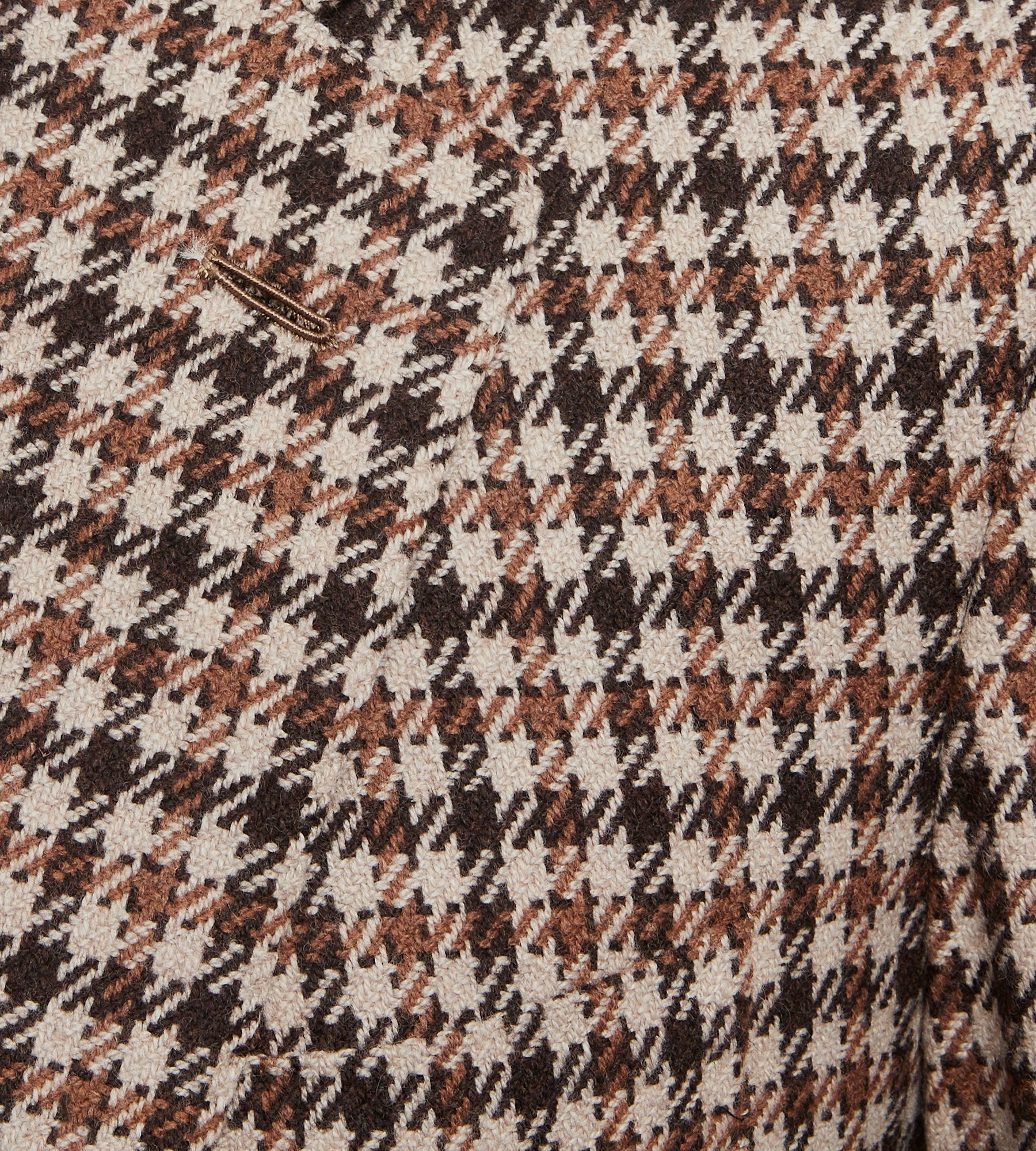 Veste en laine à motif pied-de-poule beige et marron
