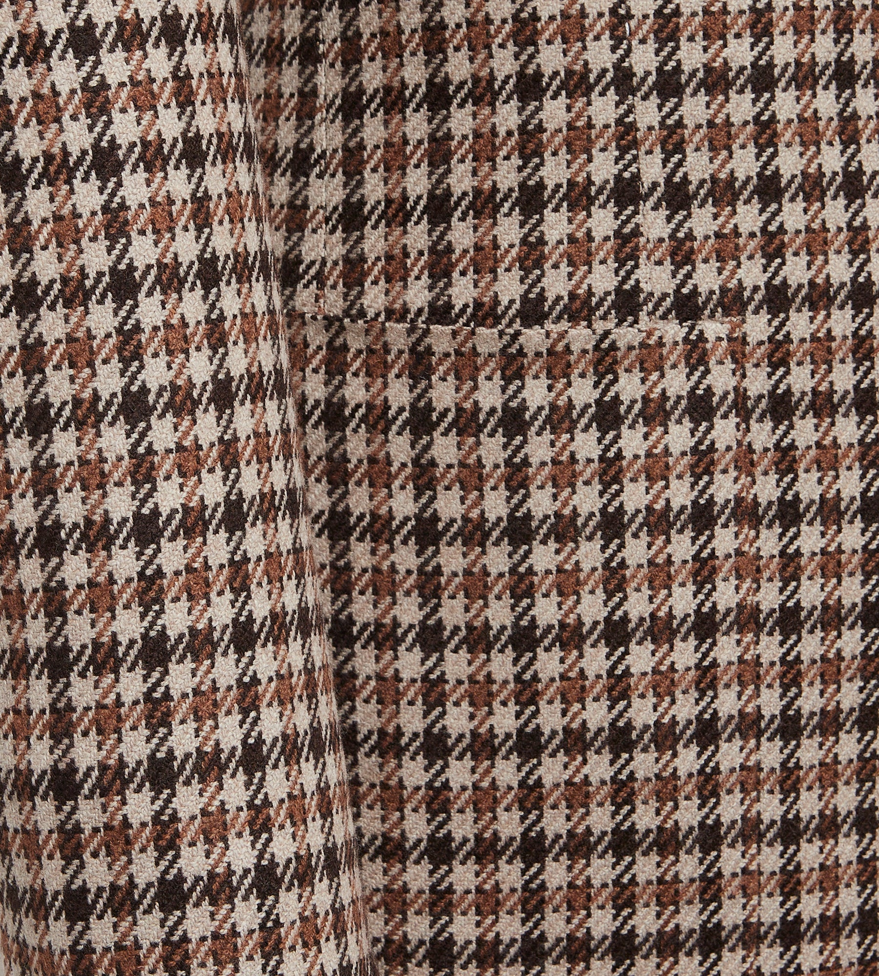 Veste en laine à motif pied-de-poule beige et marron