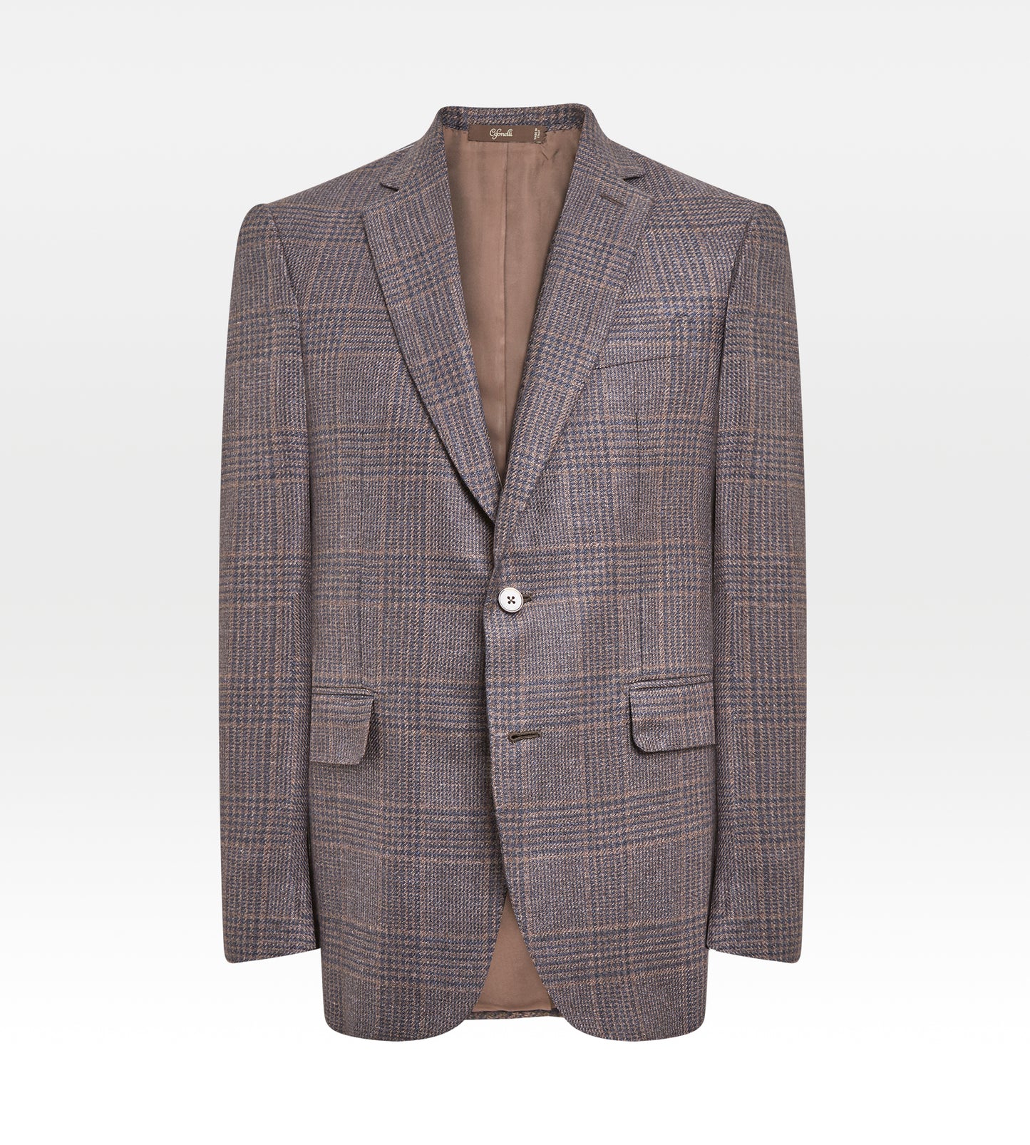 Veste en cachemire & laine Prince de Galles marron
