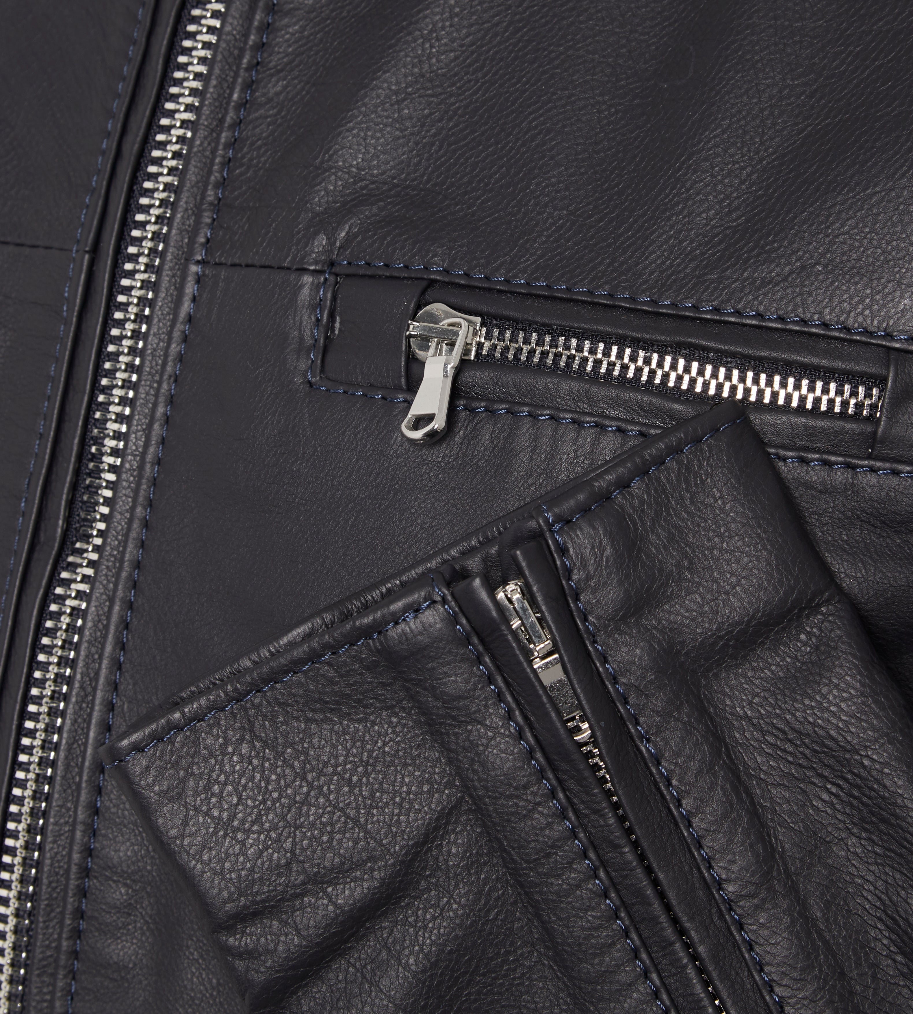 Midnight blue leather jacket - 24h du Mans