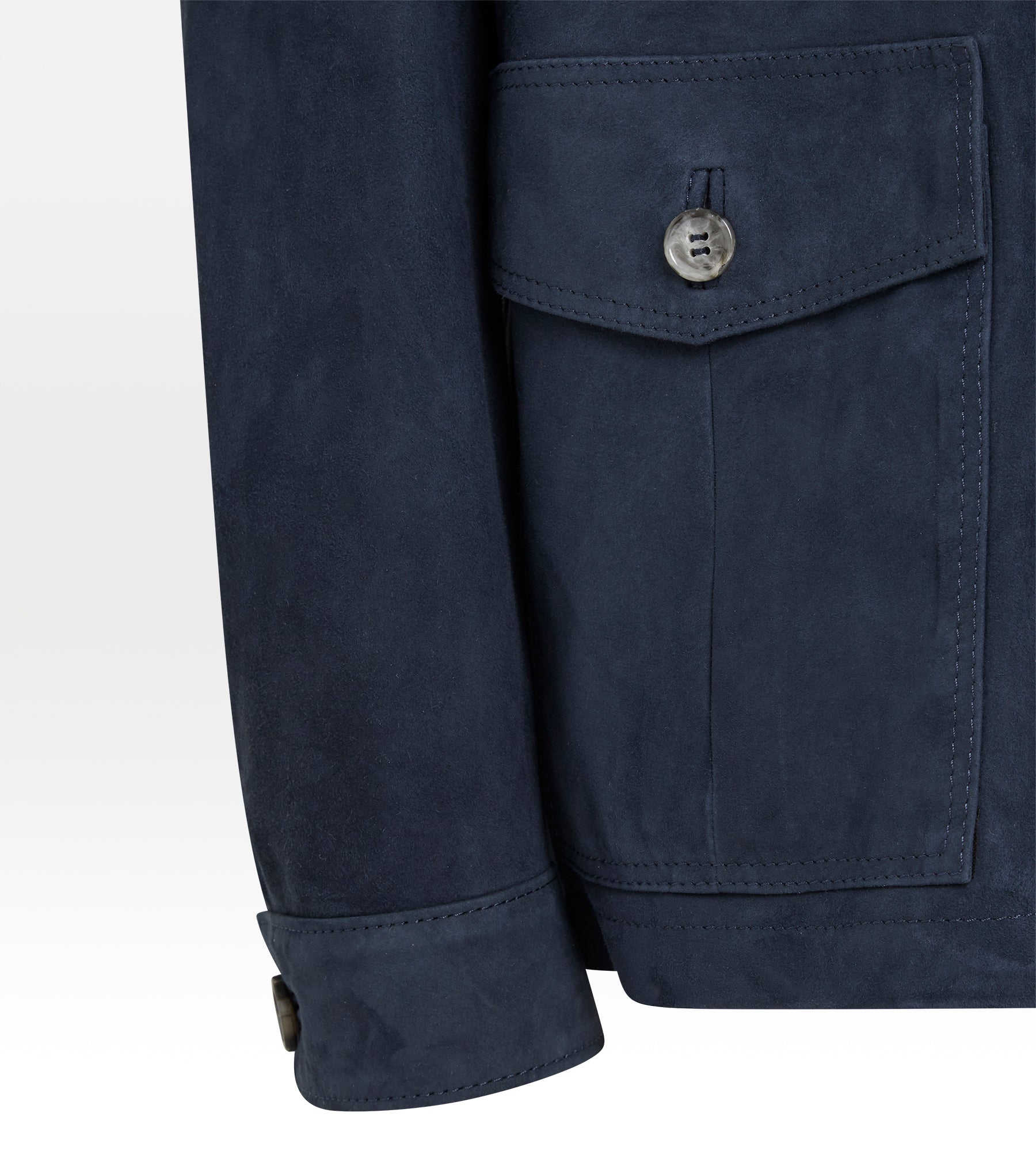 Veste saharienne en daim bleu
