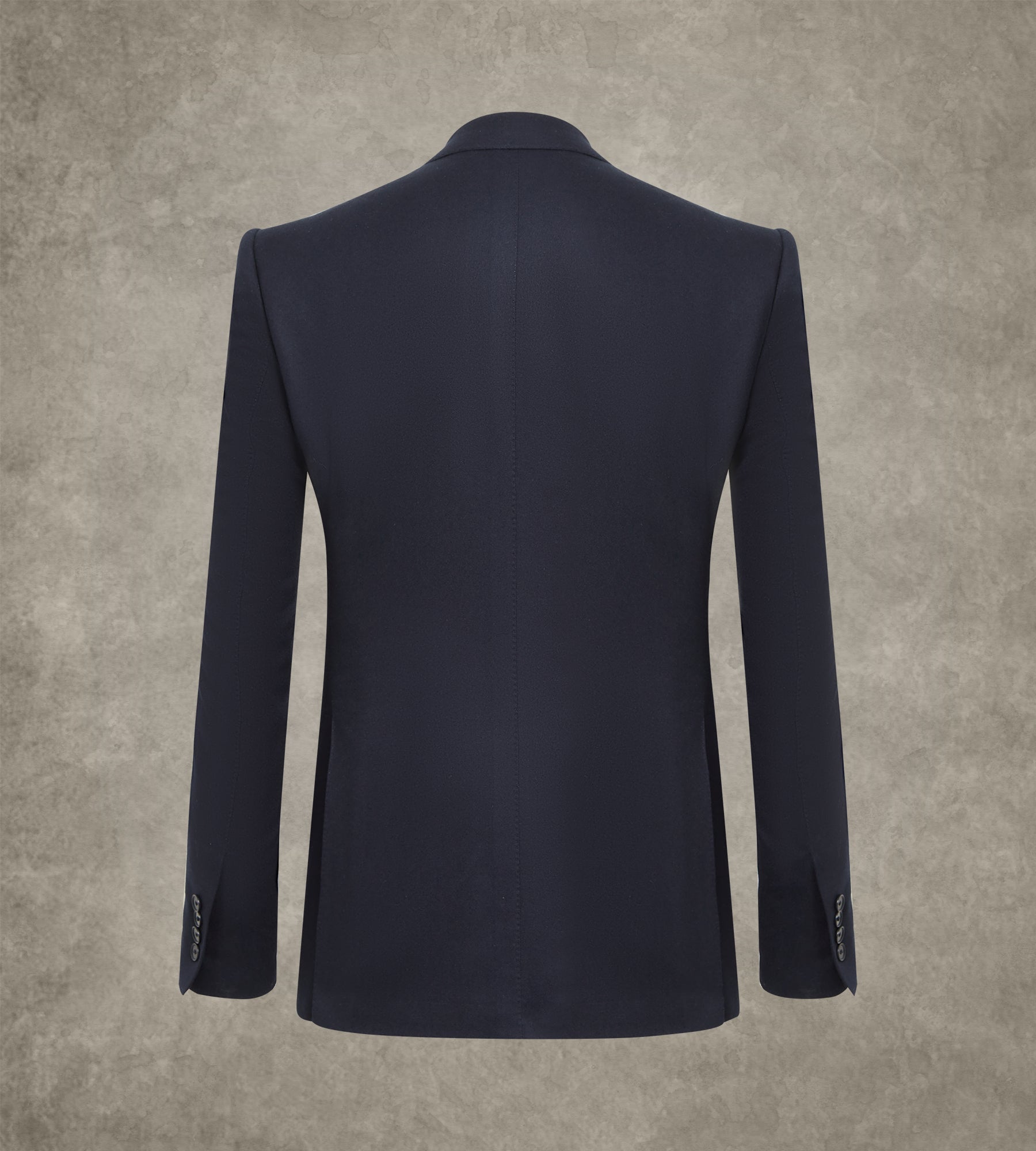 Costume 3 pièces bleu marine en flanelle de laine
