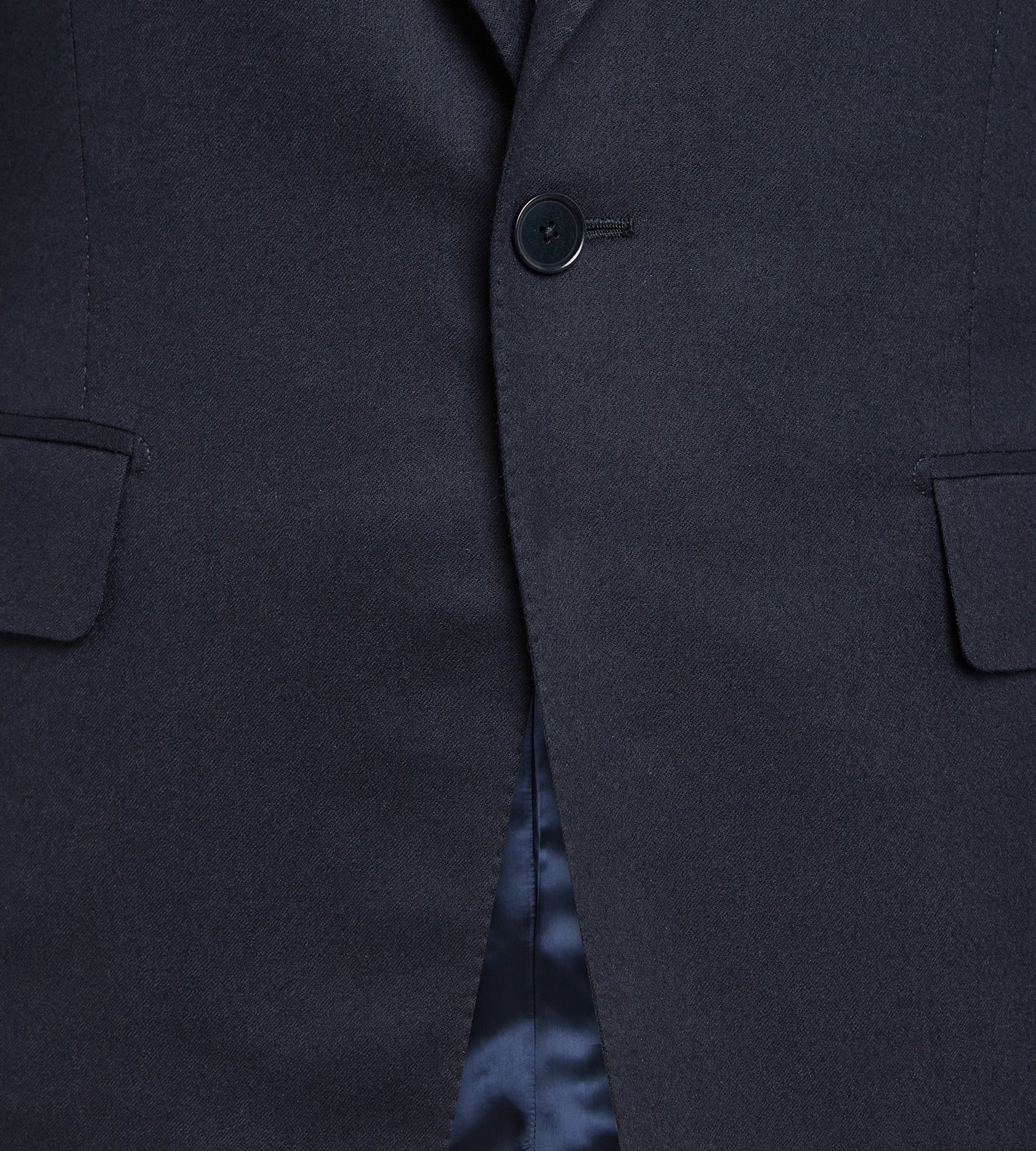 Costume 3 pièces bleu marine en flanelle de laine