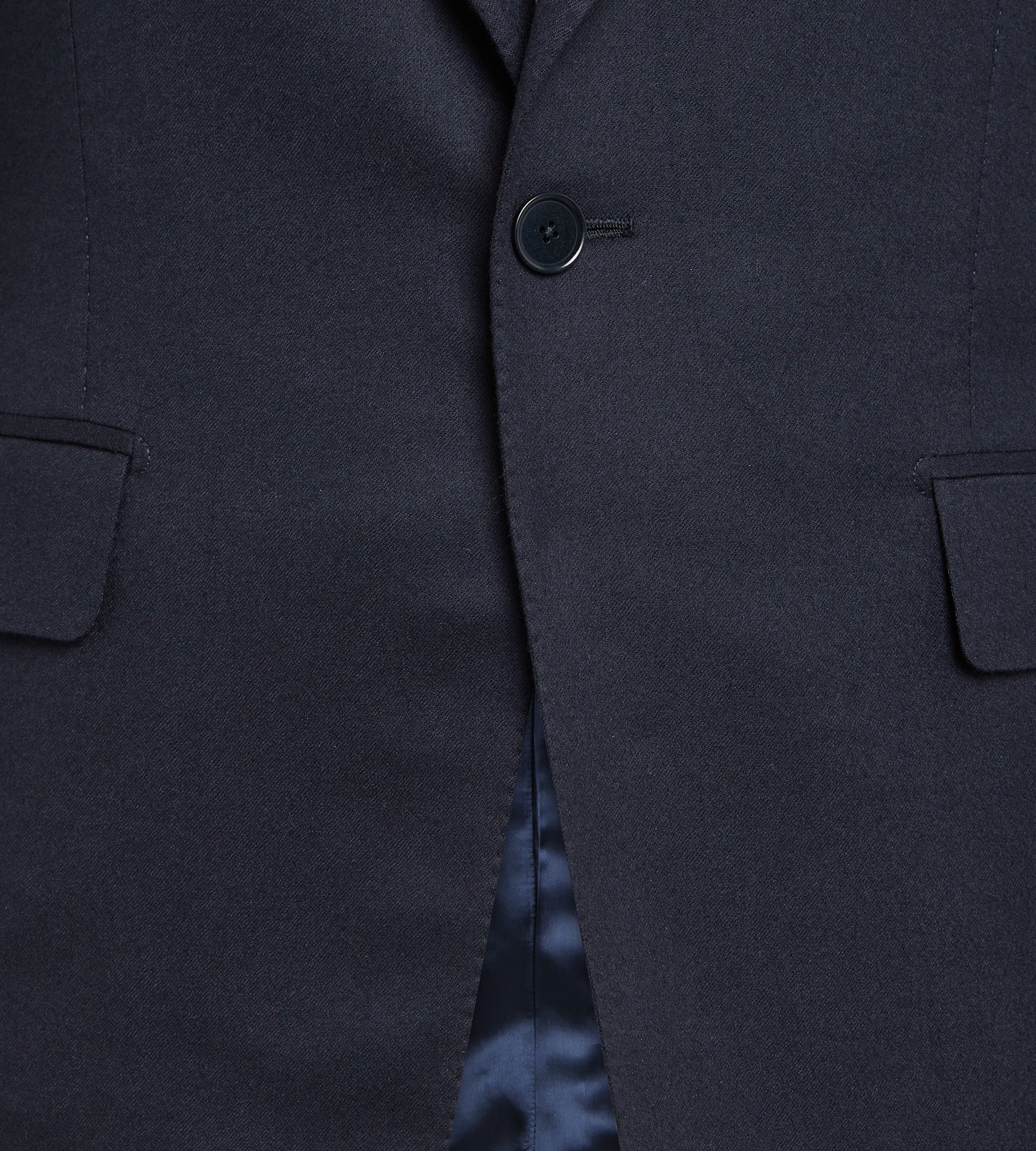 Costume 3 pièces bleu marine en flanelle de laine