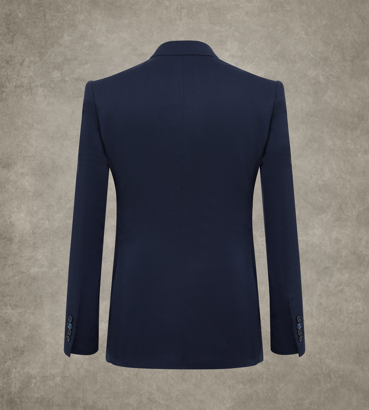 Costume croisé bas bleu marine en laine