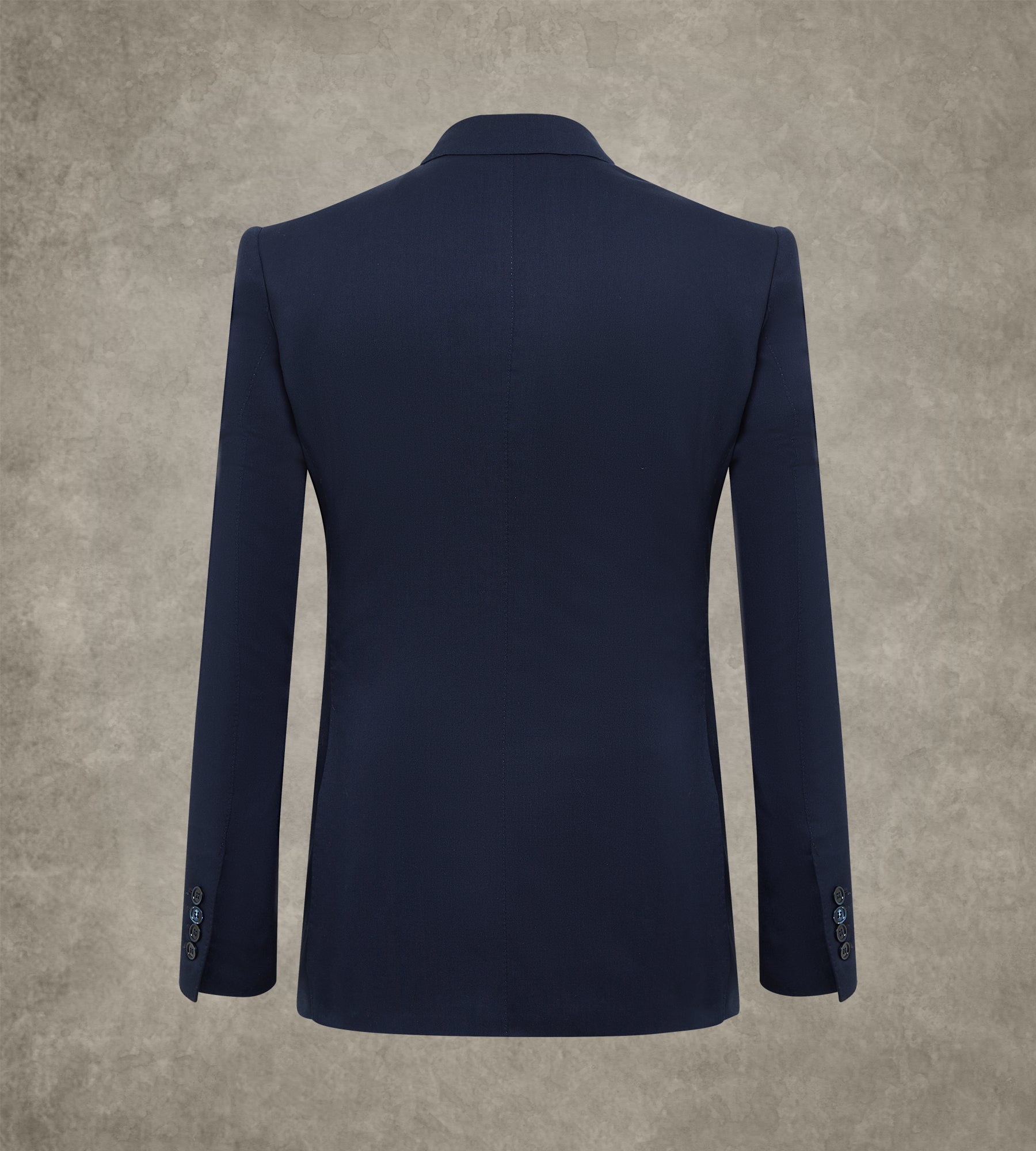 Costume croisé bas bleu marine en laine