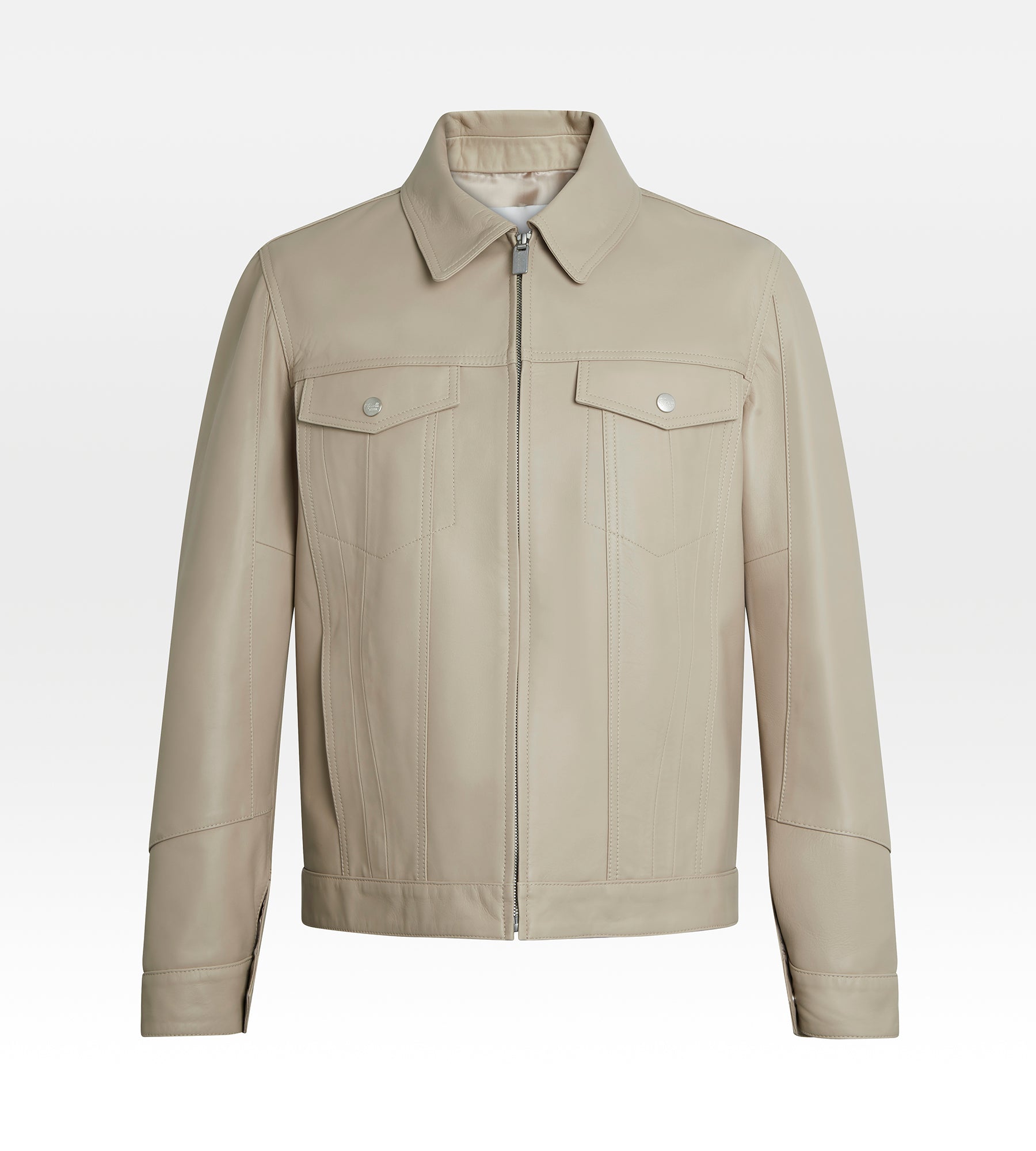 Veste en cuir beige - 24h du Mans