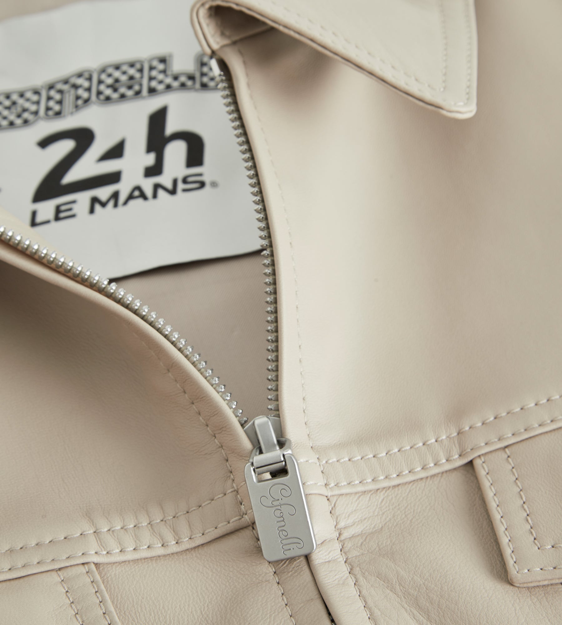 Veste en cuir beige - 24h du Mans