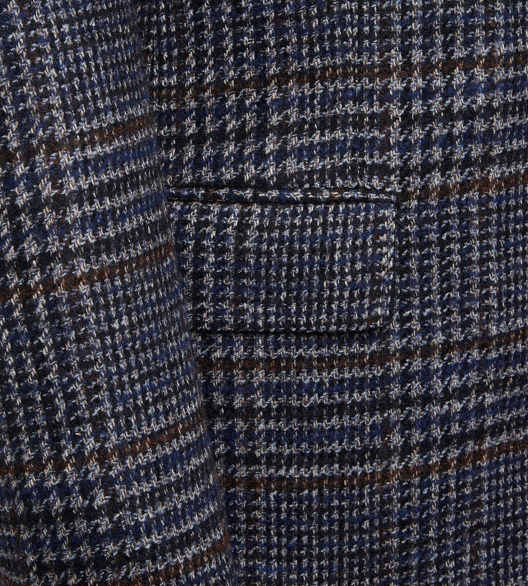 Veste en laine & alpaga bleu marine à motif Prince-de-Galles